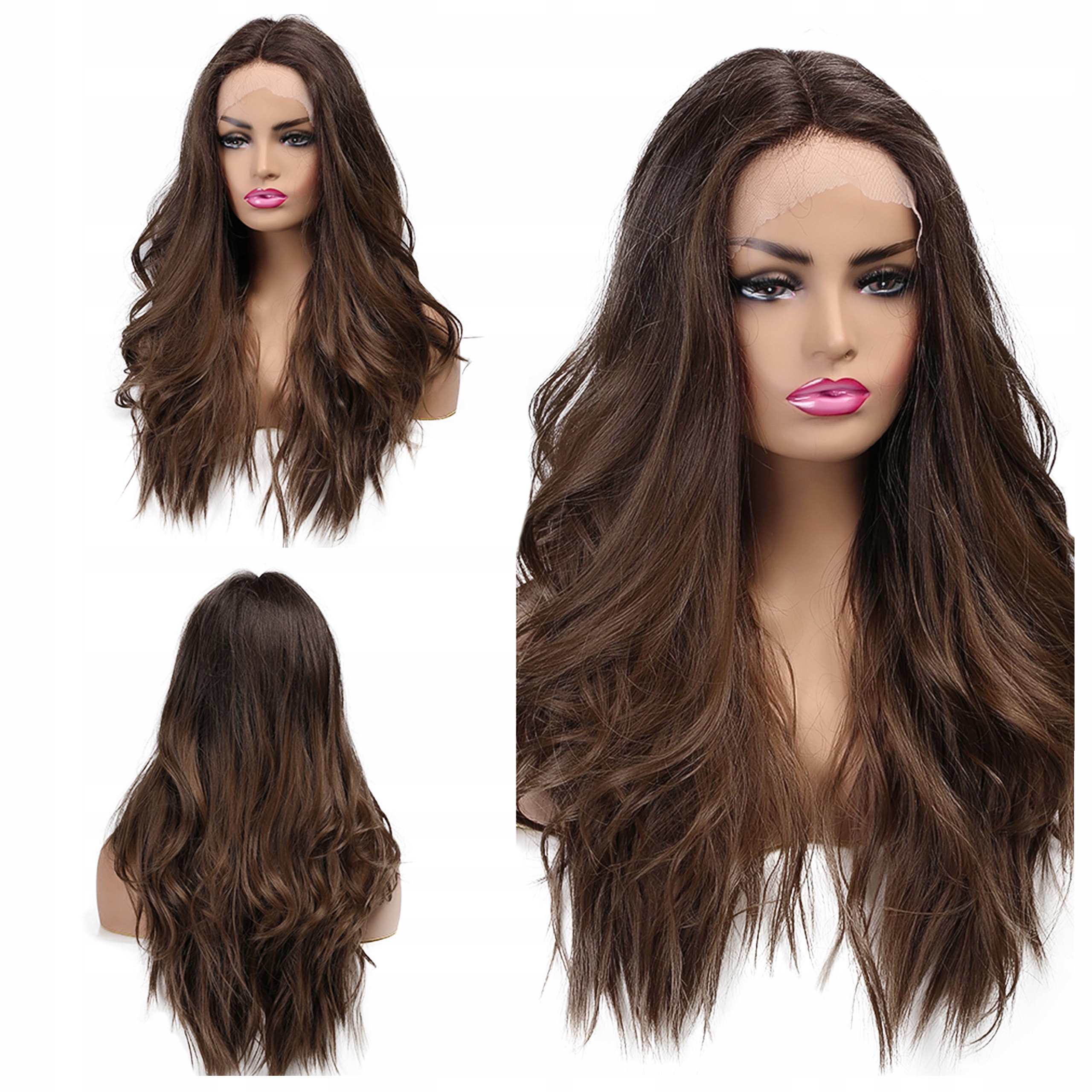 

Peruka fale jak Naturalne Lace Front Czekolada
