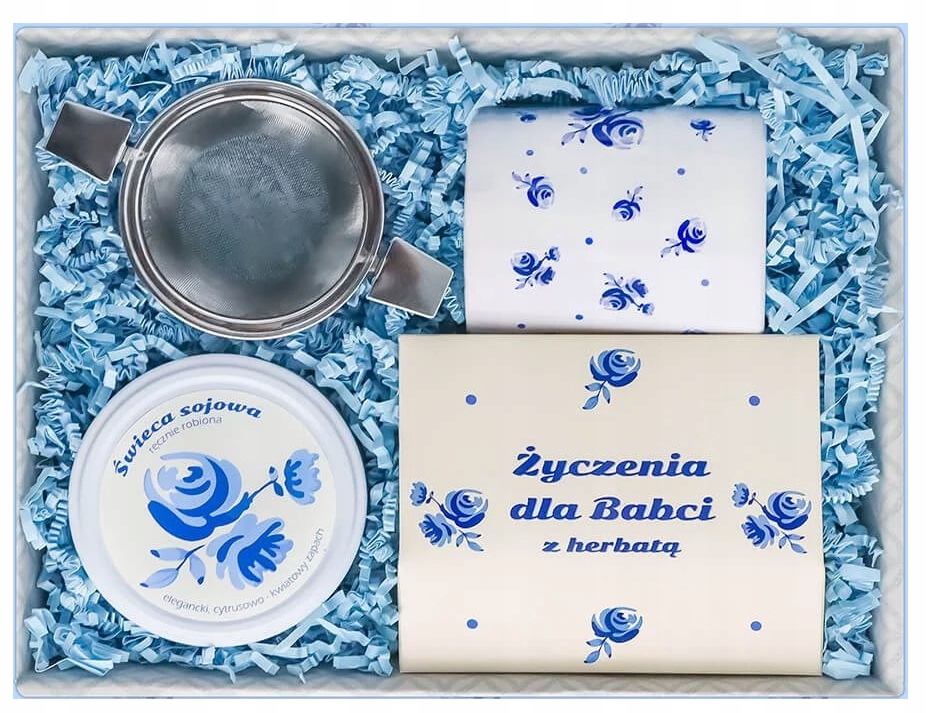 Levně Dárkový Box Sada Čajů Premium Svíčka Hrnek Dárek Pro Babičku