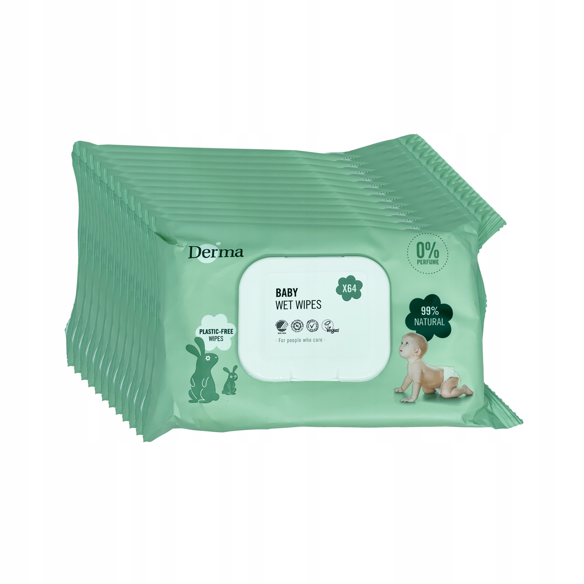 12x Derma Eco Baby Naturalne Chusteczki Nawilżane Megapack