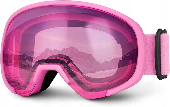 Lyžařské Brýle Otg Dvojité Sférické Anti Uv, Nemlžící Se, Růžové