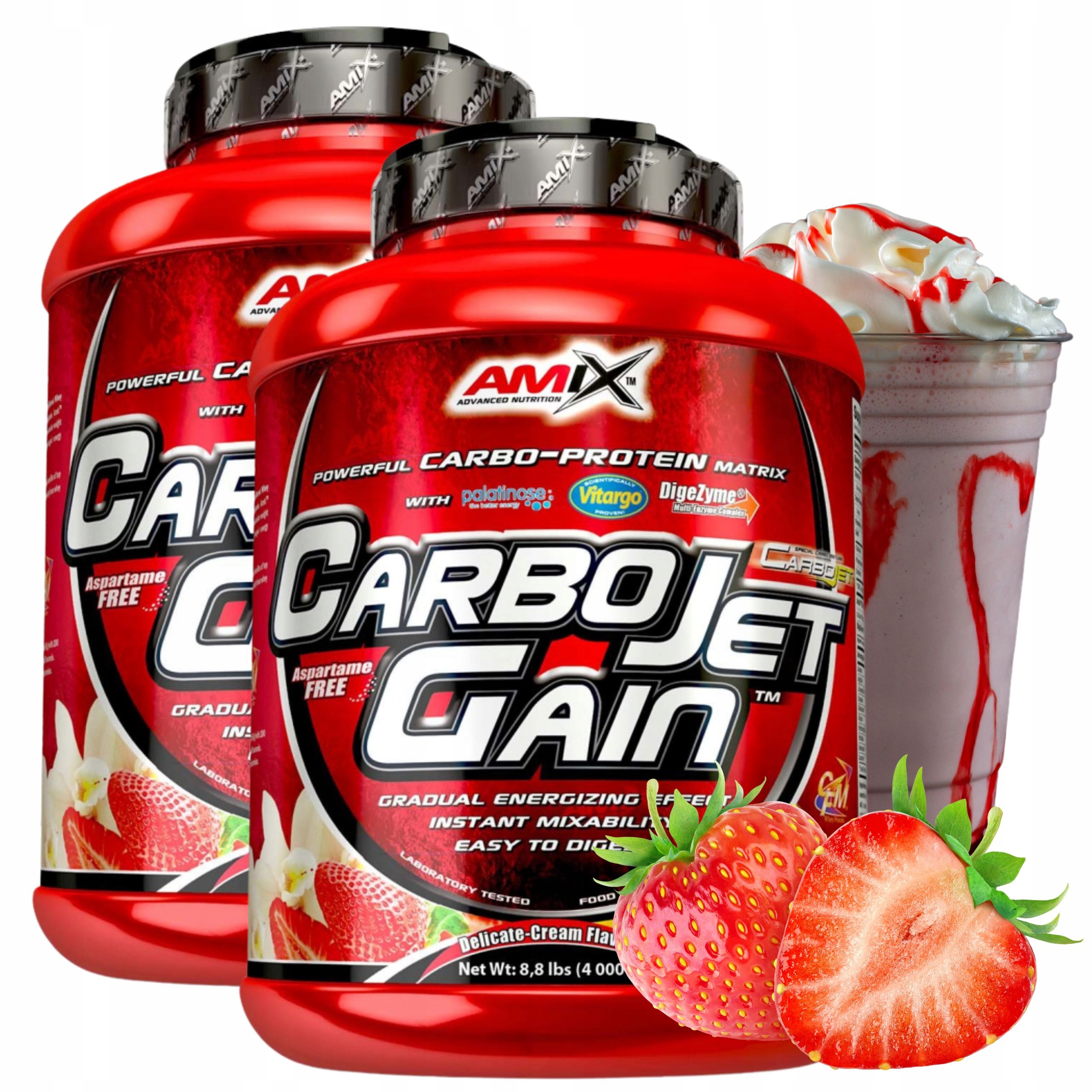 Gainer 8kg Doplněk Stravy na Svaly Vitargo Komplexní sacharidy Cfm protein 8000 g