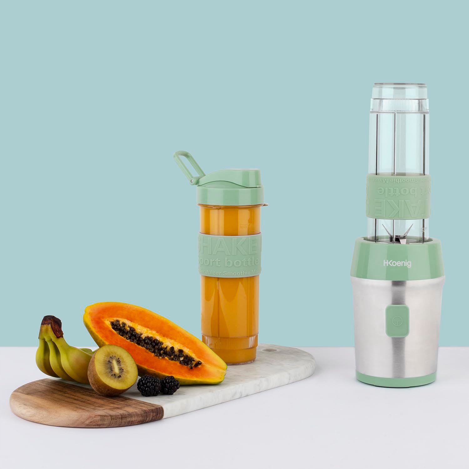 HKOENIG Blender Do Smoothie Stal Nierdzewna 570ml Zielony Pastelowy — miniatura 7
