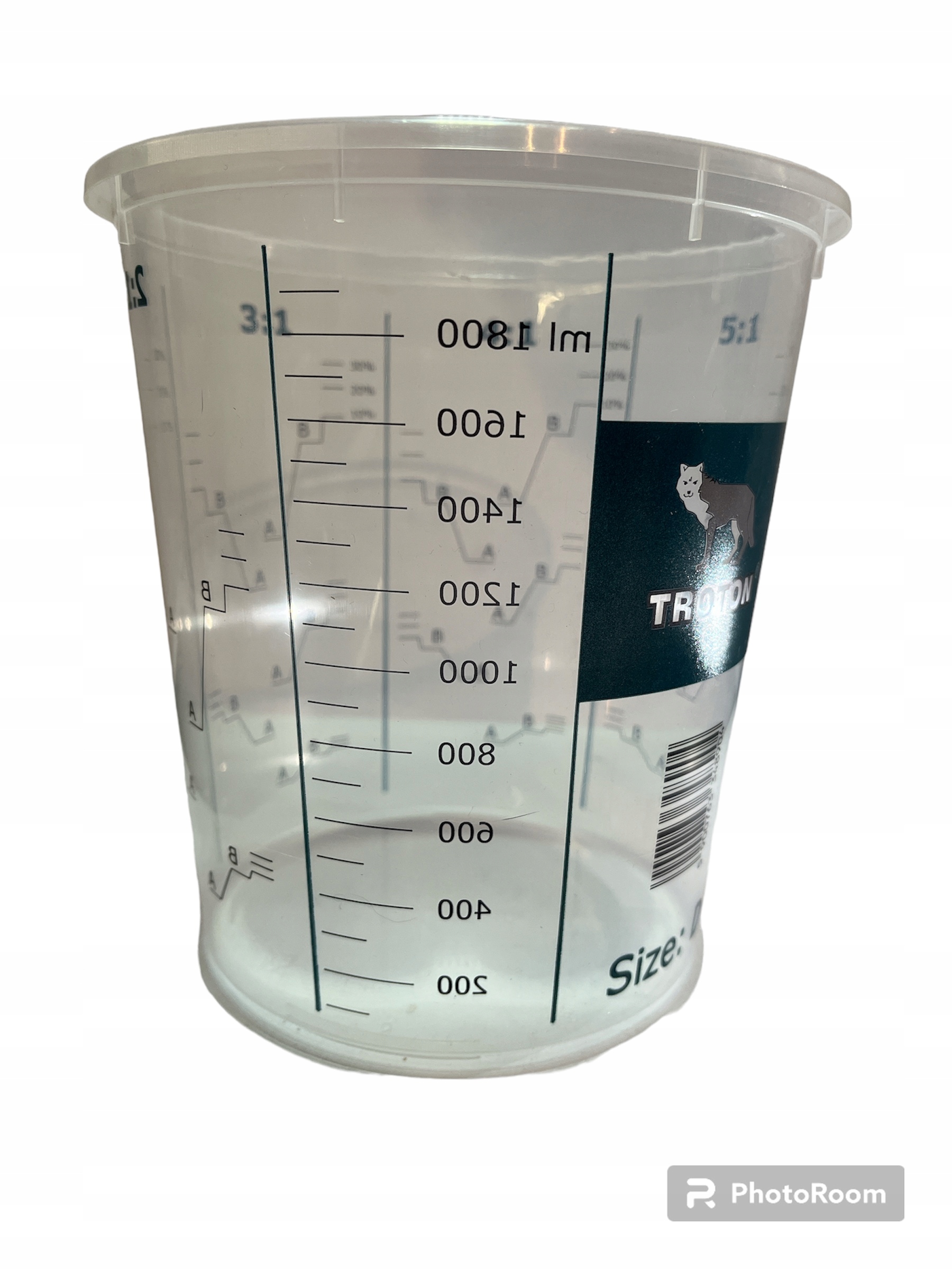 TROTON KUBEK LAKIERNICZY Z PODZIAŁKĄ 1800 ML ROZMIAR D DO PEŁNA 2240 ML