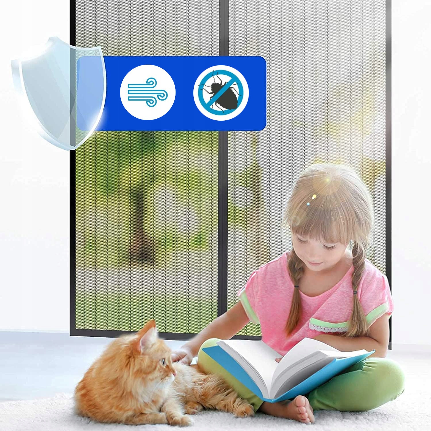 MOSKITIERA na DRZWI OKNO BALKONOWE BARDZO MOCNA SOLIDNA 80/90/100 x 210/220 Maks. szerokość 100 cm