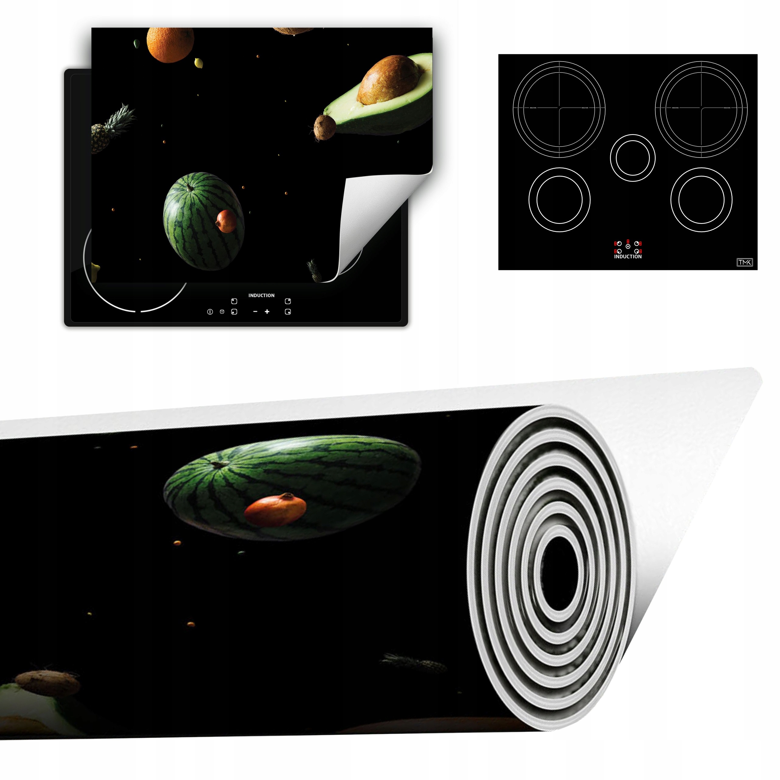 Vinylová Podložka Do Kuchyně Více Místa 70x52 černá ovoce