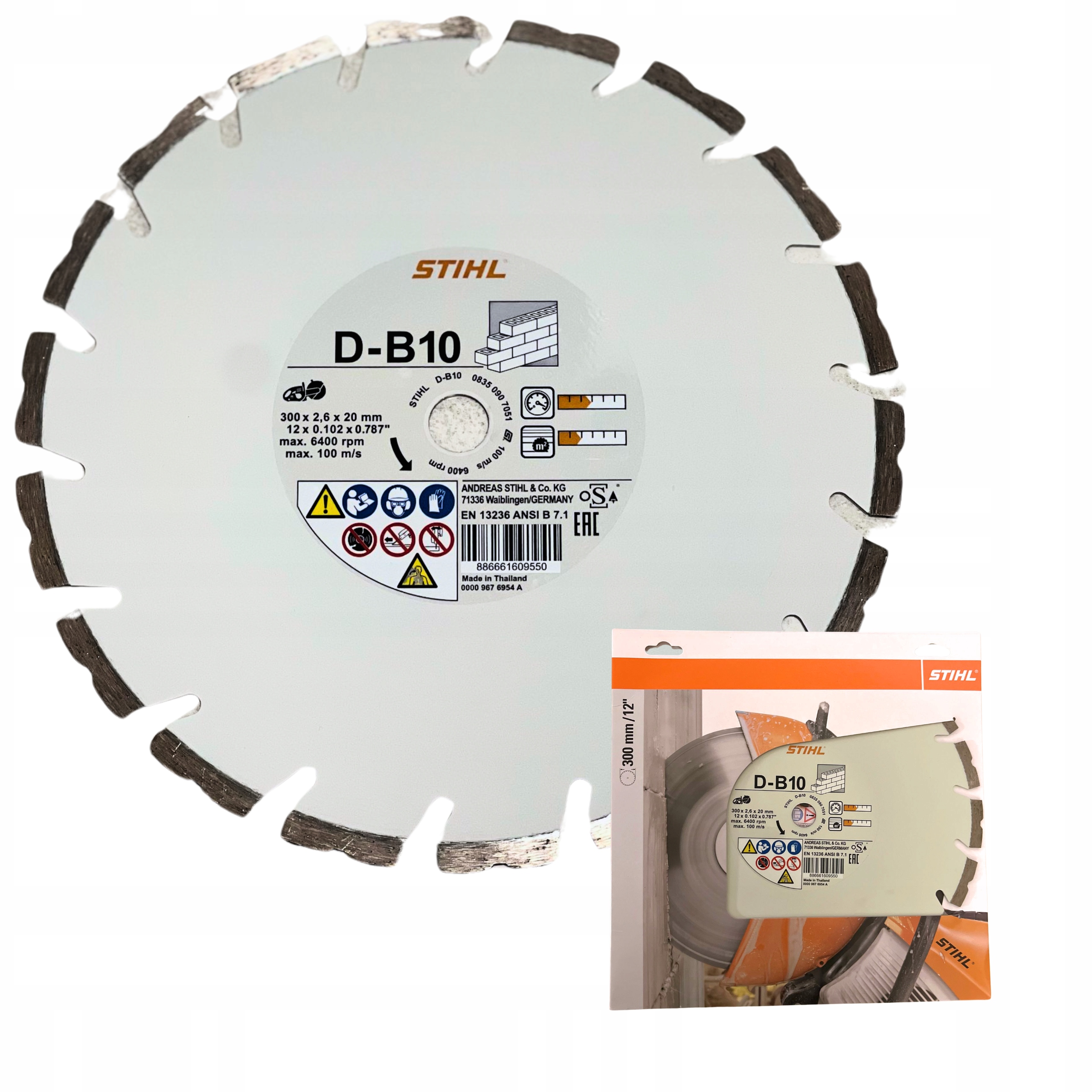 Tarcza tnąca diamentowa do cięcia betonu cegły D-B10 Stihl 300mm /20"