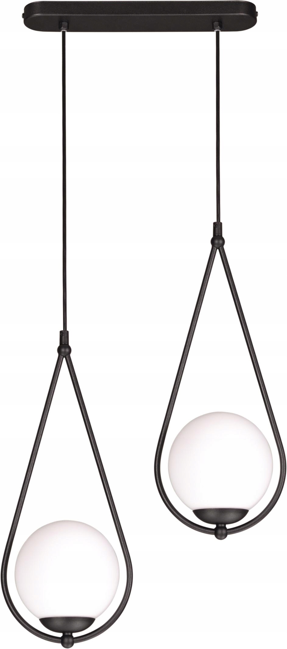 Závesná lampa s mliečnymi tienidlami, nad stôl K-4771 zo série Neve Black