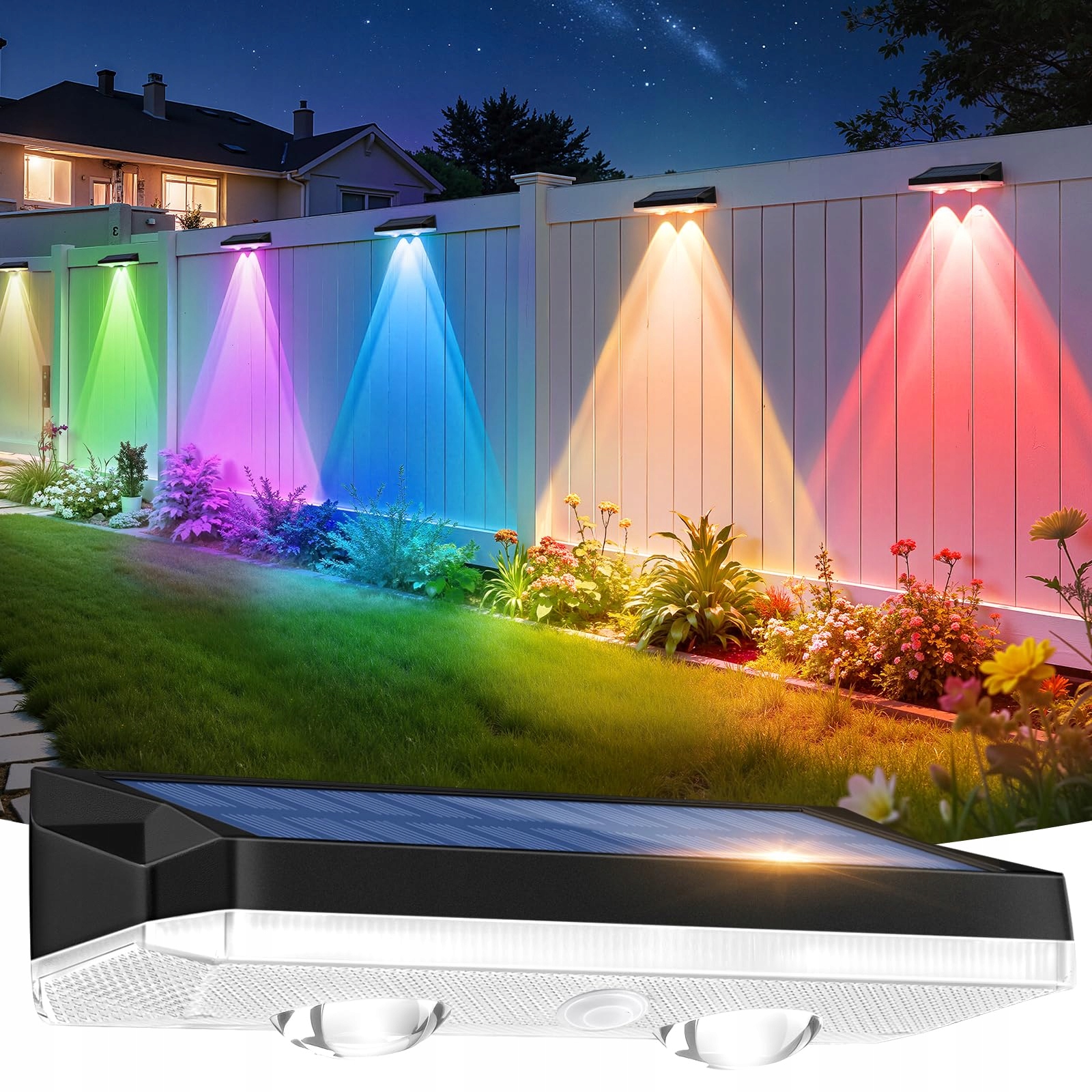 Solarna Lampa Zewnętrzna RGB Ogrodowa Balkon Taras 13 Kolorów IP65 VIIIVA — miniatura 2