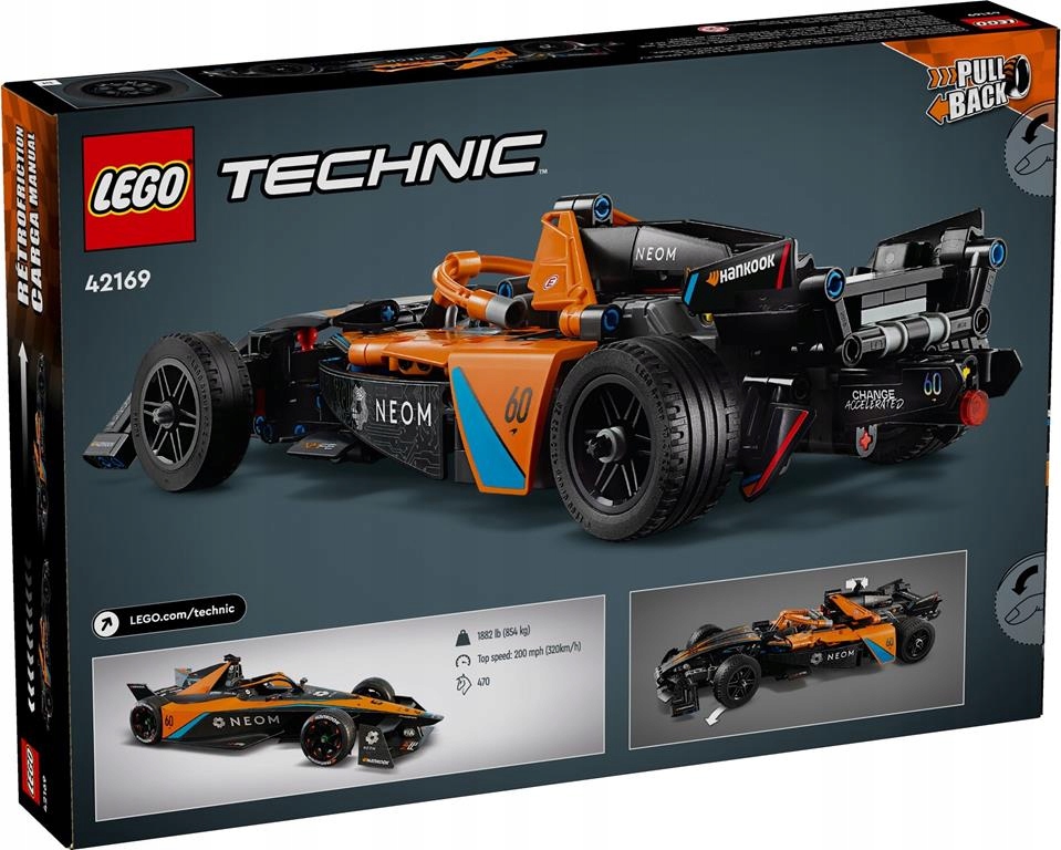 KLOCKI LEGO TECHNIC 42169 NEOM MCLAREN FORMUŁA E RACE NA KOMUNIE + TORBA Marka LEGO