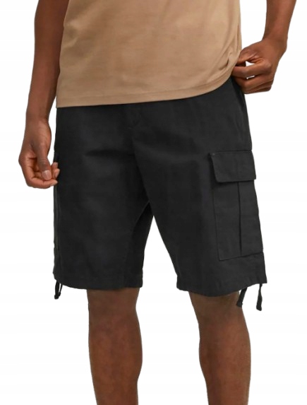 Jack&jones Černé Kraťasy Kapsáče Bavlněné S Kapsami L J2A