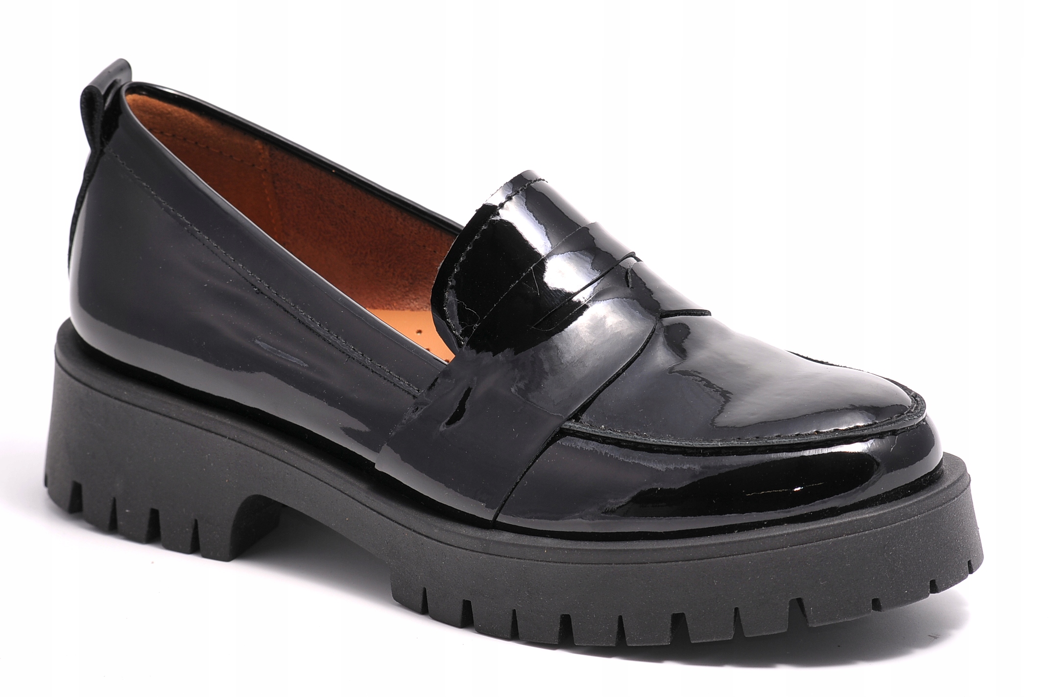 Černé lakované mokasíny Nessi 21077, Velikost 41