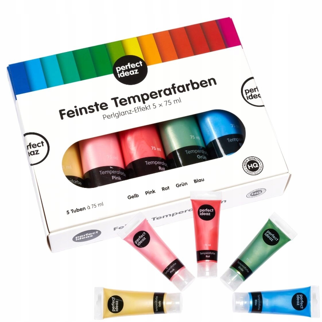 Perfect Ideaz Metalická Barva Temperová 5 x 75 ml na vodní bázi