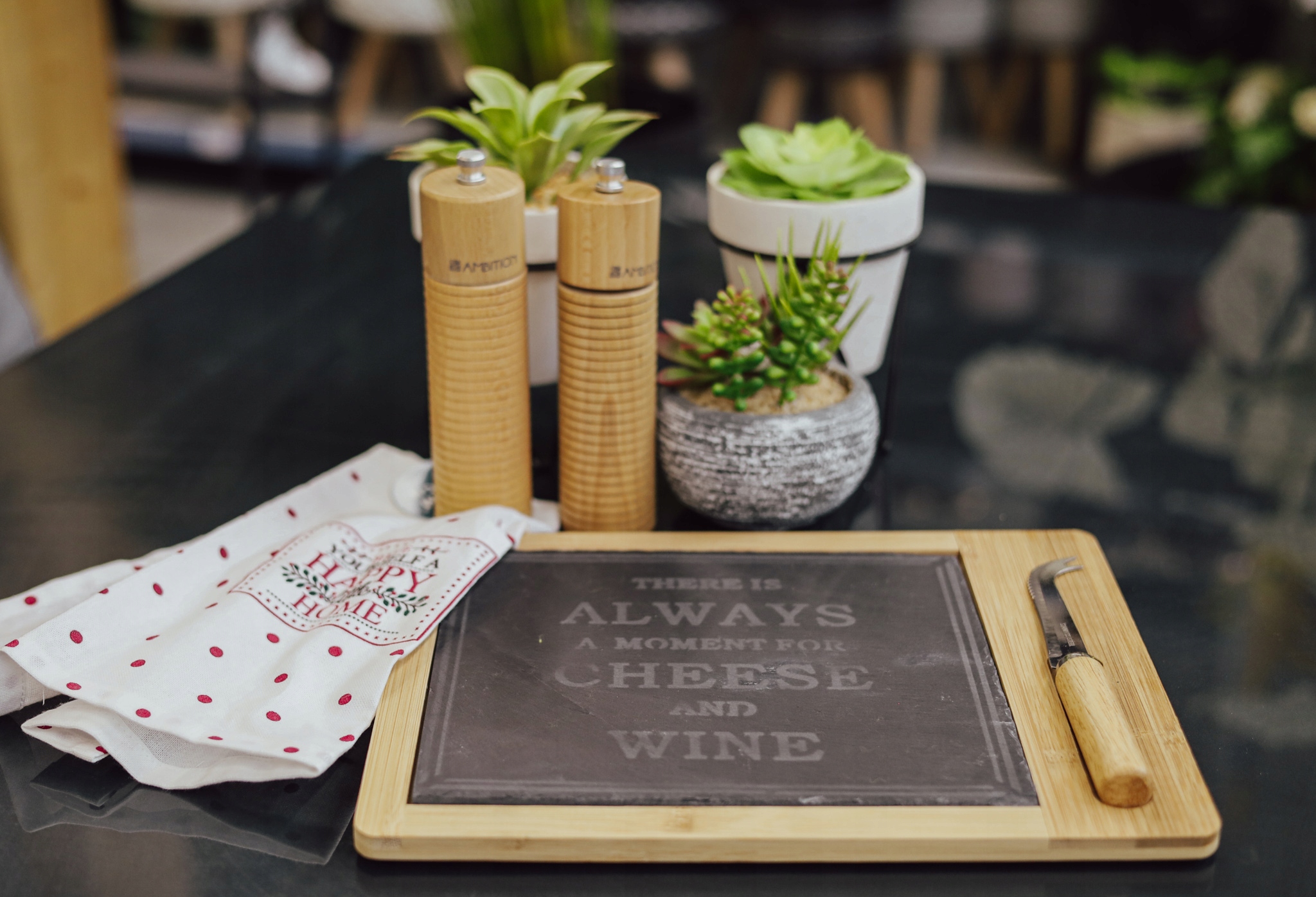 Deska do serwowania serów łupek i bambus 30x24cm Linia Bistro Collection