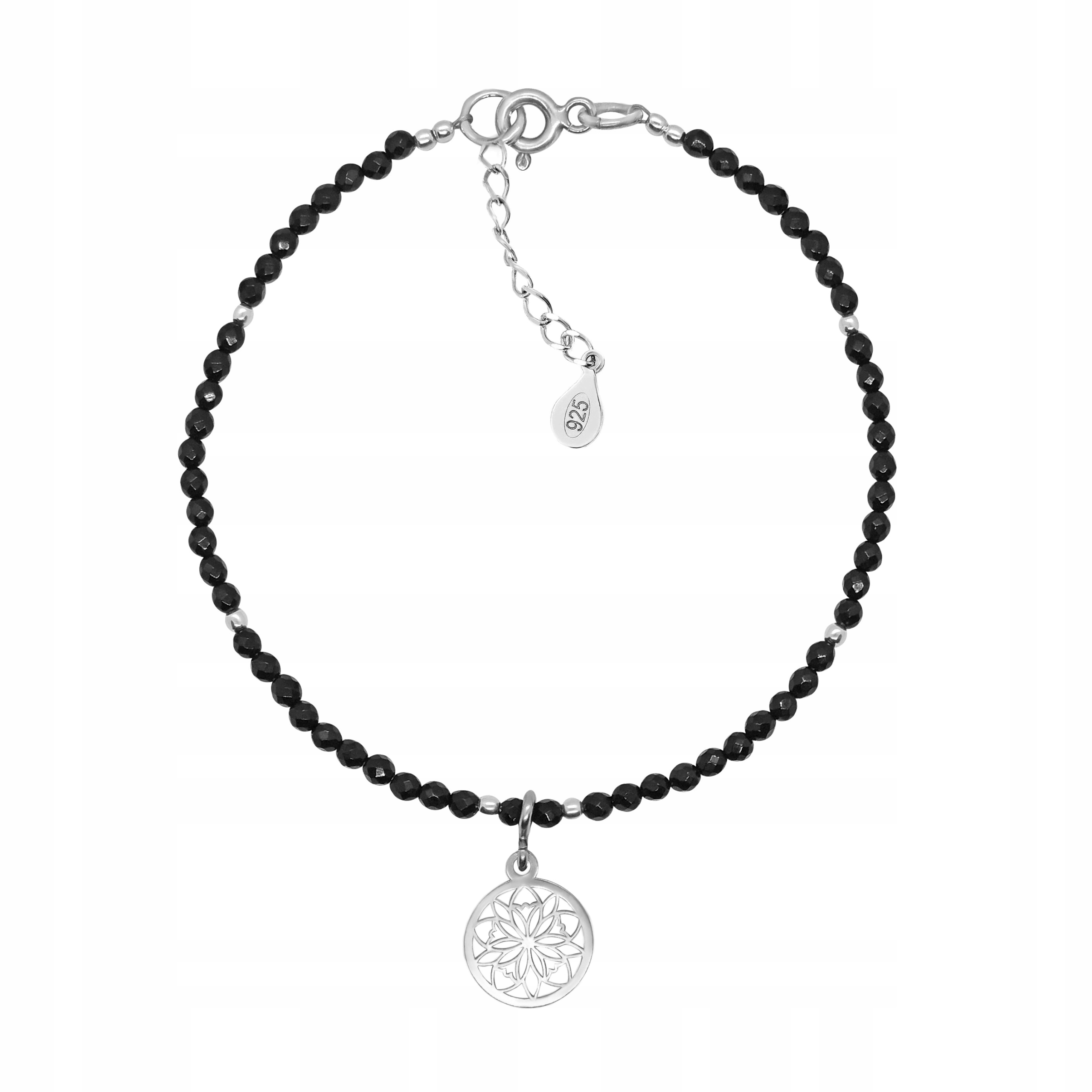 Stříbrný Náramek S Přírodním Onyxem Černý