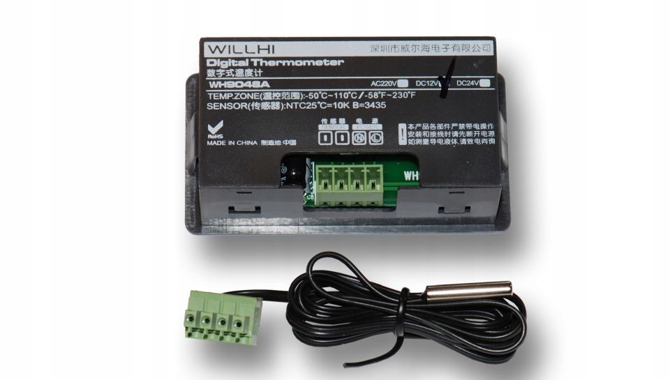 Termometr elektroniczny panelowy LED -30-300C 12V Marka inna