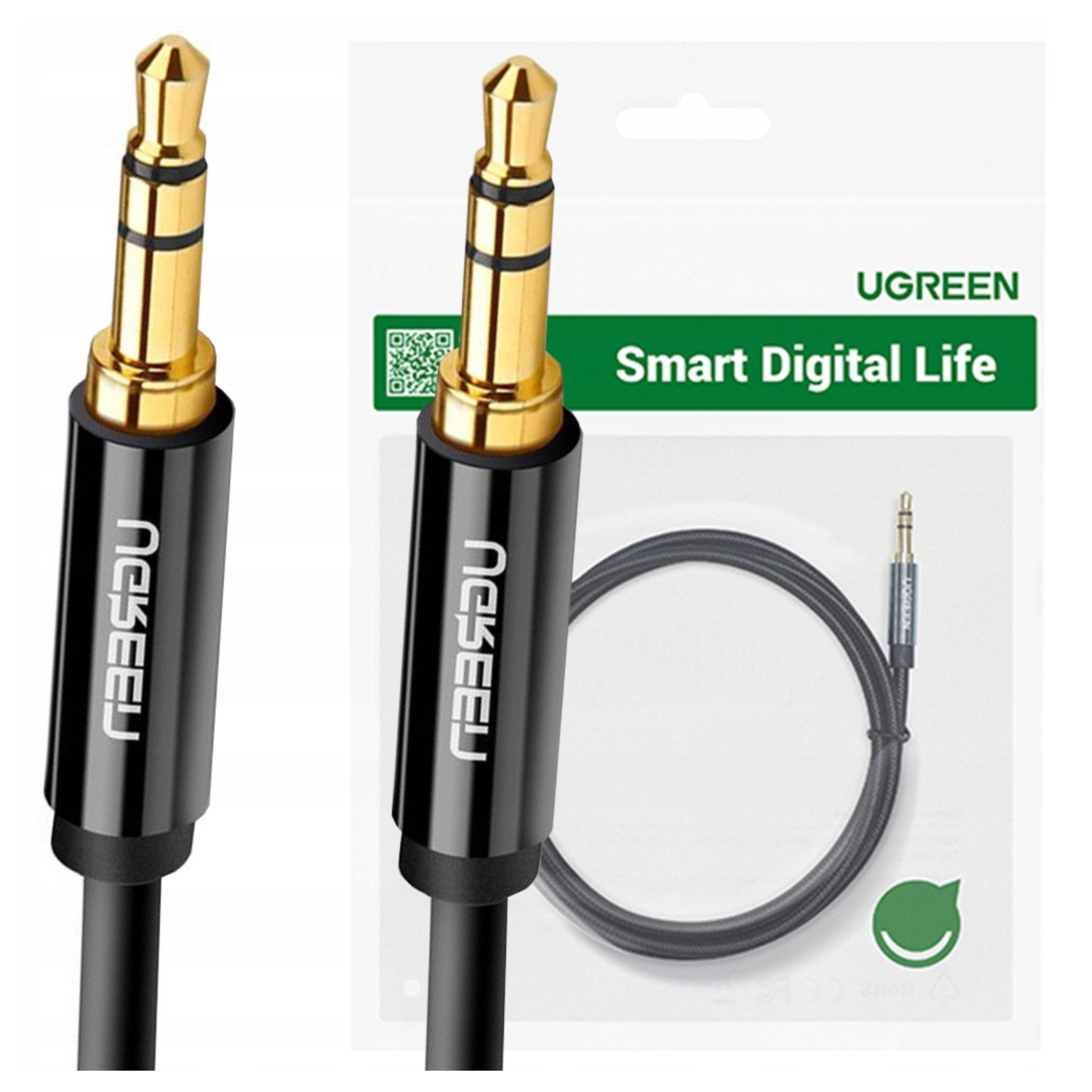 Ugreen Kabel Audio Mini Jack Aux Do Telefon MP3 Głośnik Słuchawki 1M Czarny