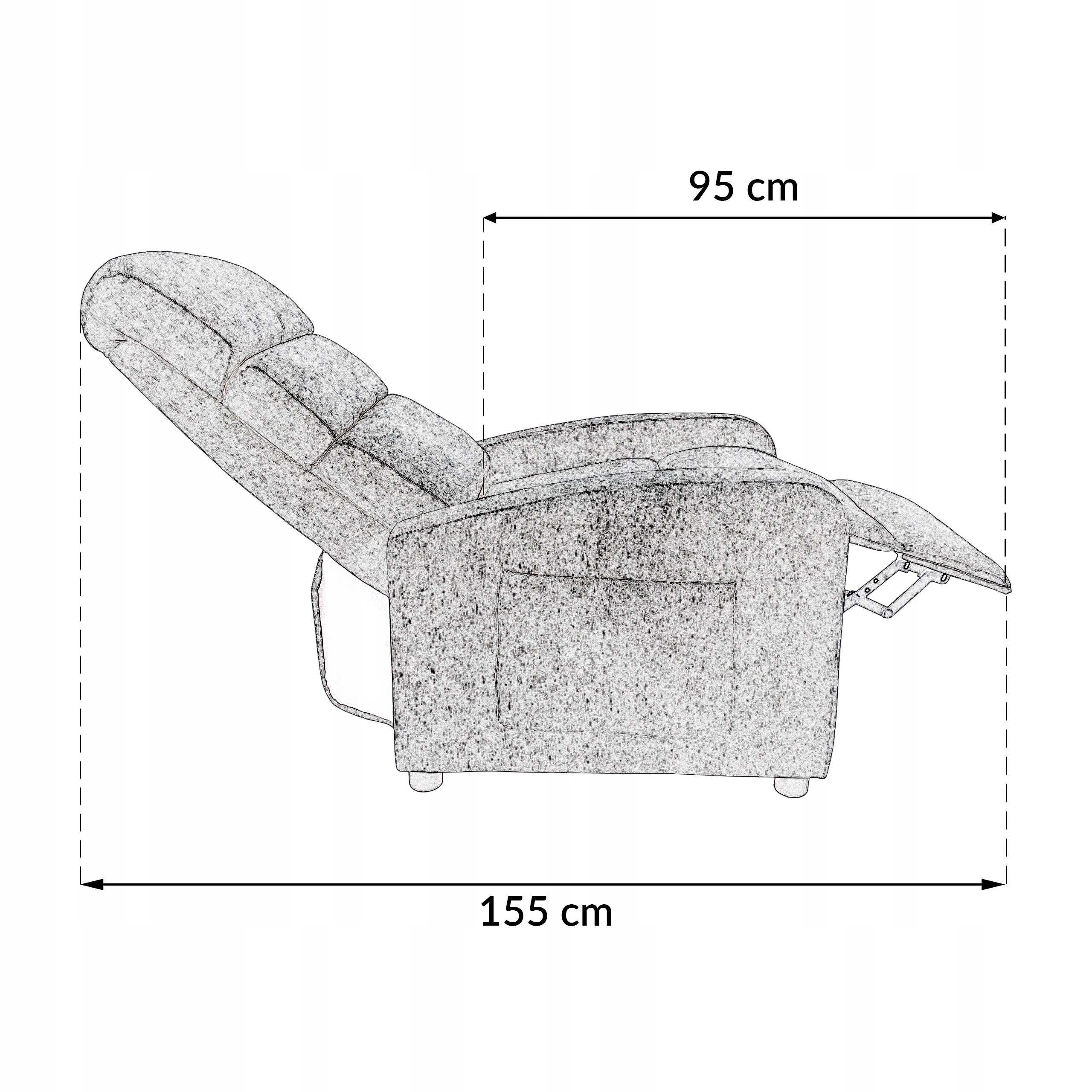 FOTEL ROZKŁADANY WYPOCZYNKOWY TAPICEROWANY DLA SENIORA SALONU CHILI II BEŻ Marka Kontrast