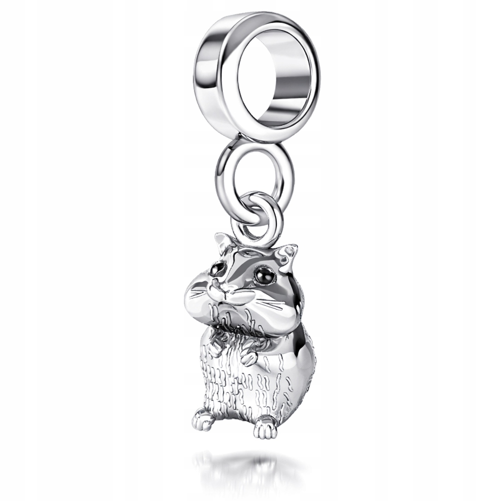 Stříbrný 925 přívěsek charms na modulární náramky Křeček Křečík 3D