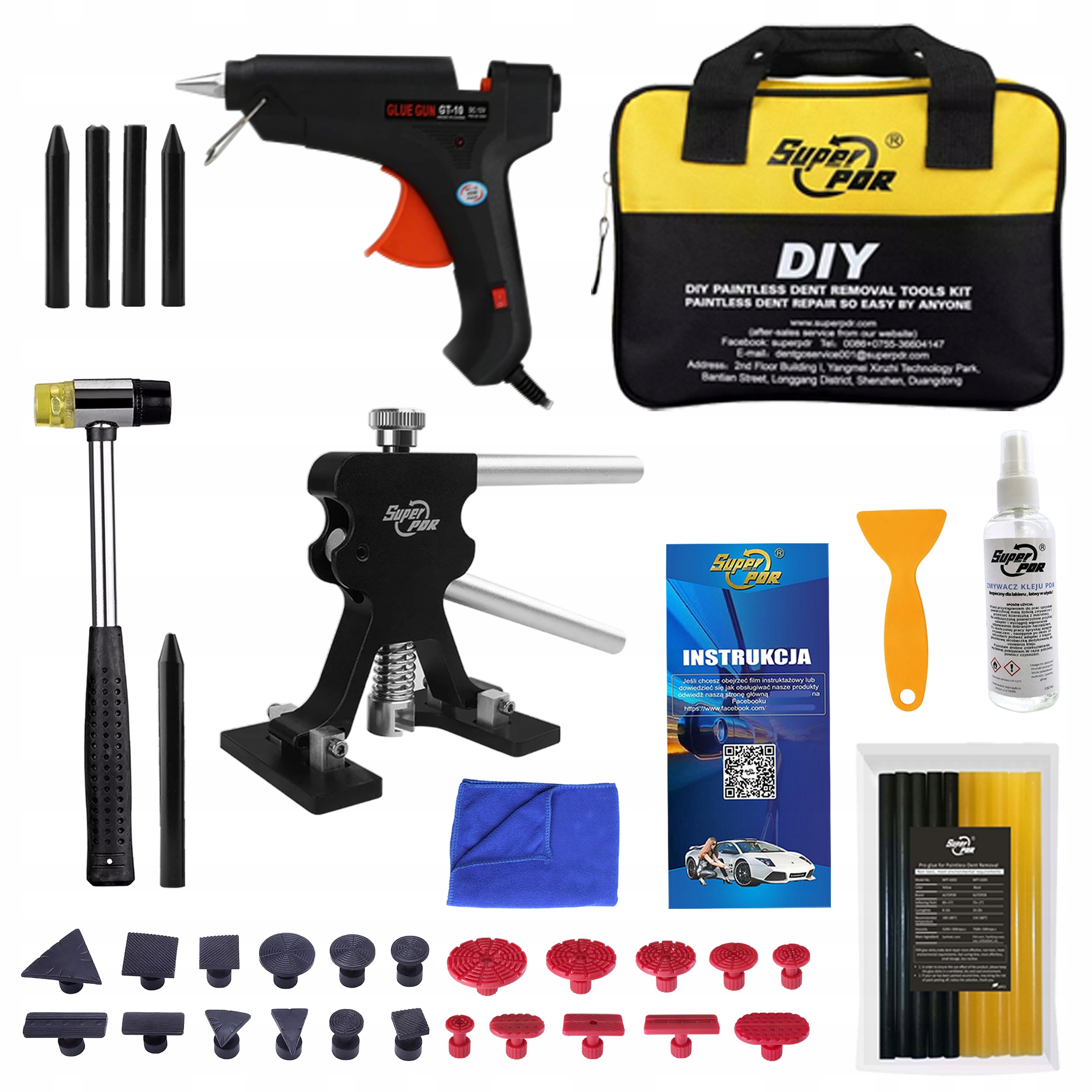 Pdr sada nástrojů pro odstraňování promáčklin pro vytahování promáčklin 63 ks velká xxl