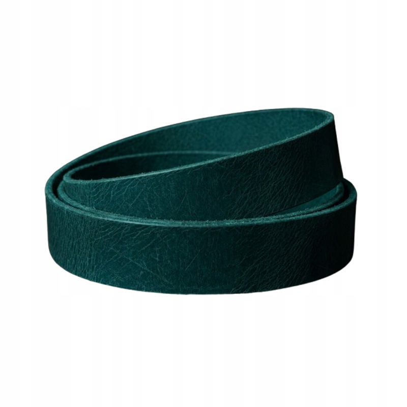 Pásek z kůže Buffalo – Handwax – 3,5-4 mm, 140 Cm, 38 mm – tyrkysová barva
