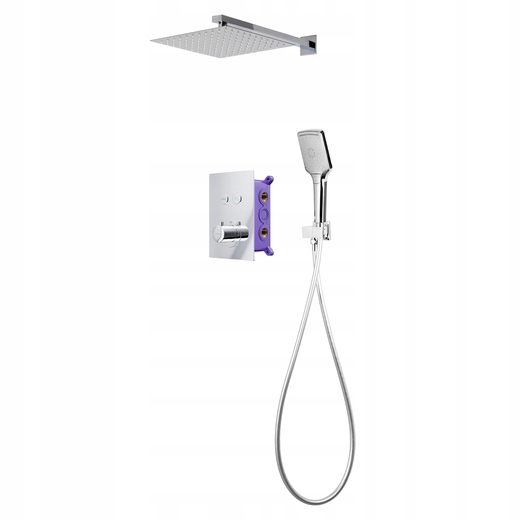 Sprchový set Corsan CMZ049CH chróm s dažďovou sprchou a termostatom