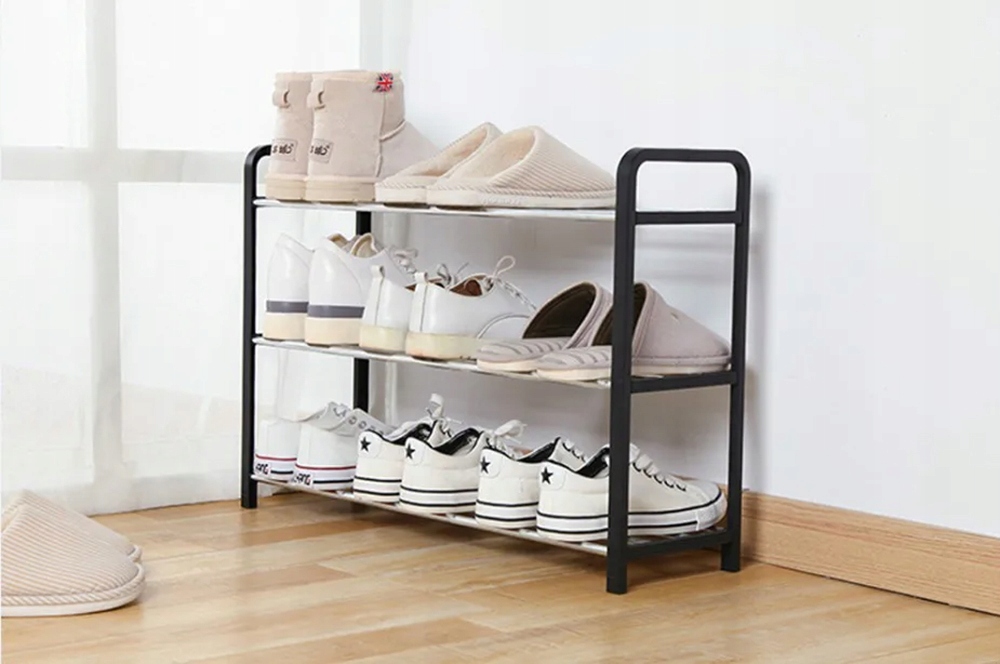 REGAŁ PÓŁKA STOJAK SZAFKA NA BUTY OBUWIE 3 POZIOMY ORGANIZER Wysokość mebla 45 cm