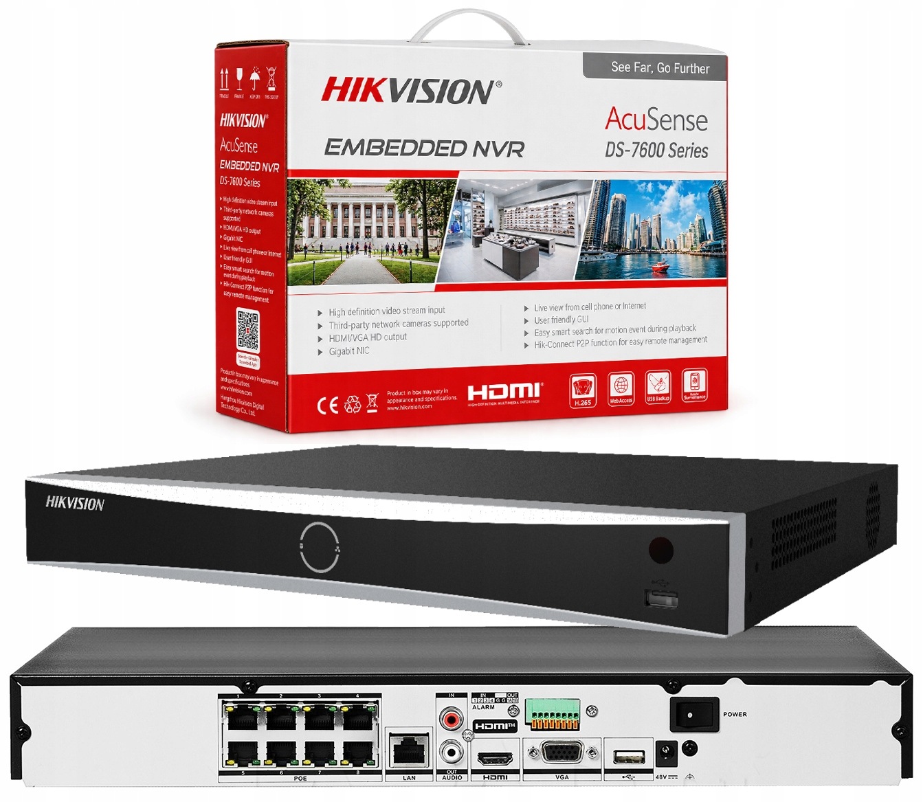 Ip rekordér Hikvision DS-7608NXI-K2/8P (D) Ip 8xPoE Acusense až 12MPx
