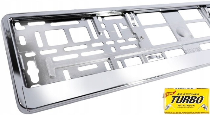 Ramka tablicy rejestracyjnej srebrna metalizowana do auta samochodowa Chrom