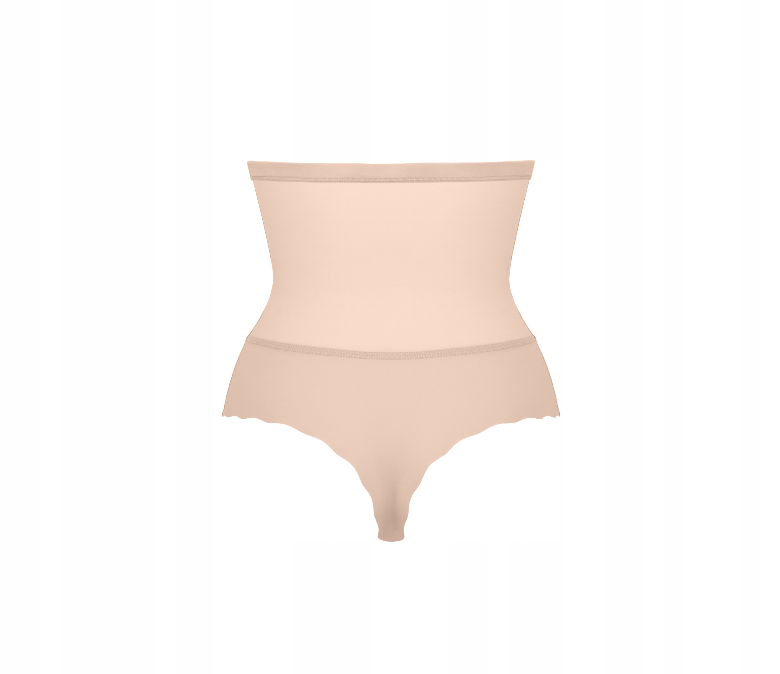 Wysokie Modelujące Stringi Wyszczuplające NETi MTX 13 Beżowe Rozmiar XXL