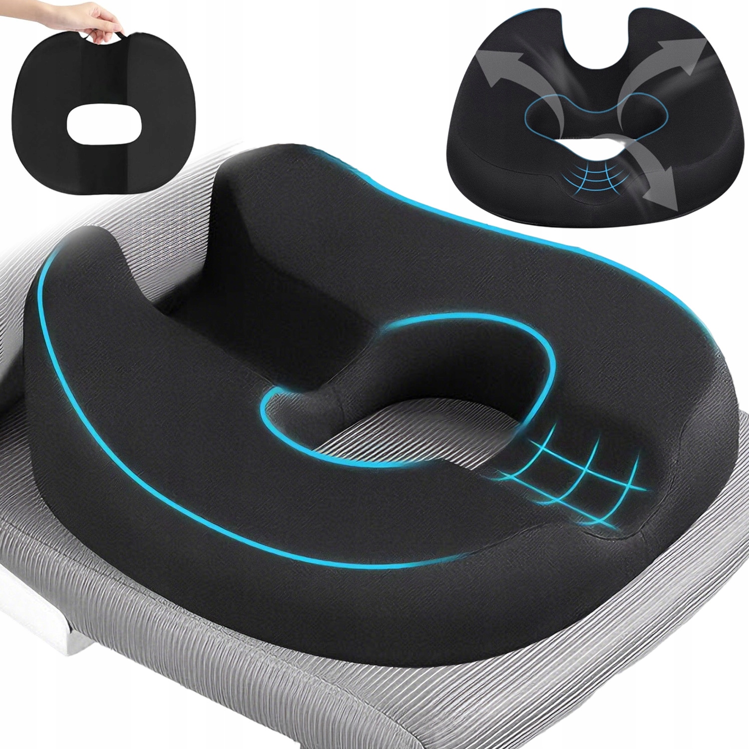 Poduszka Terapeutyczna Z Pianki Pamię Ergonomiczna Oddychająca Ortopedyczna