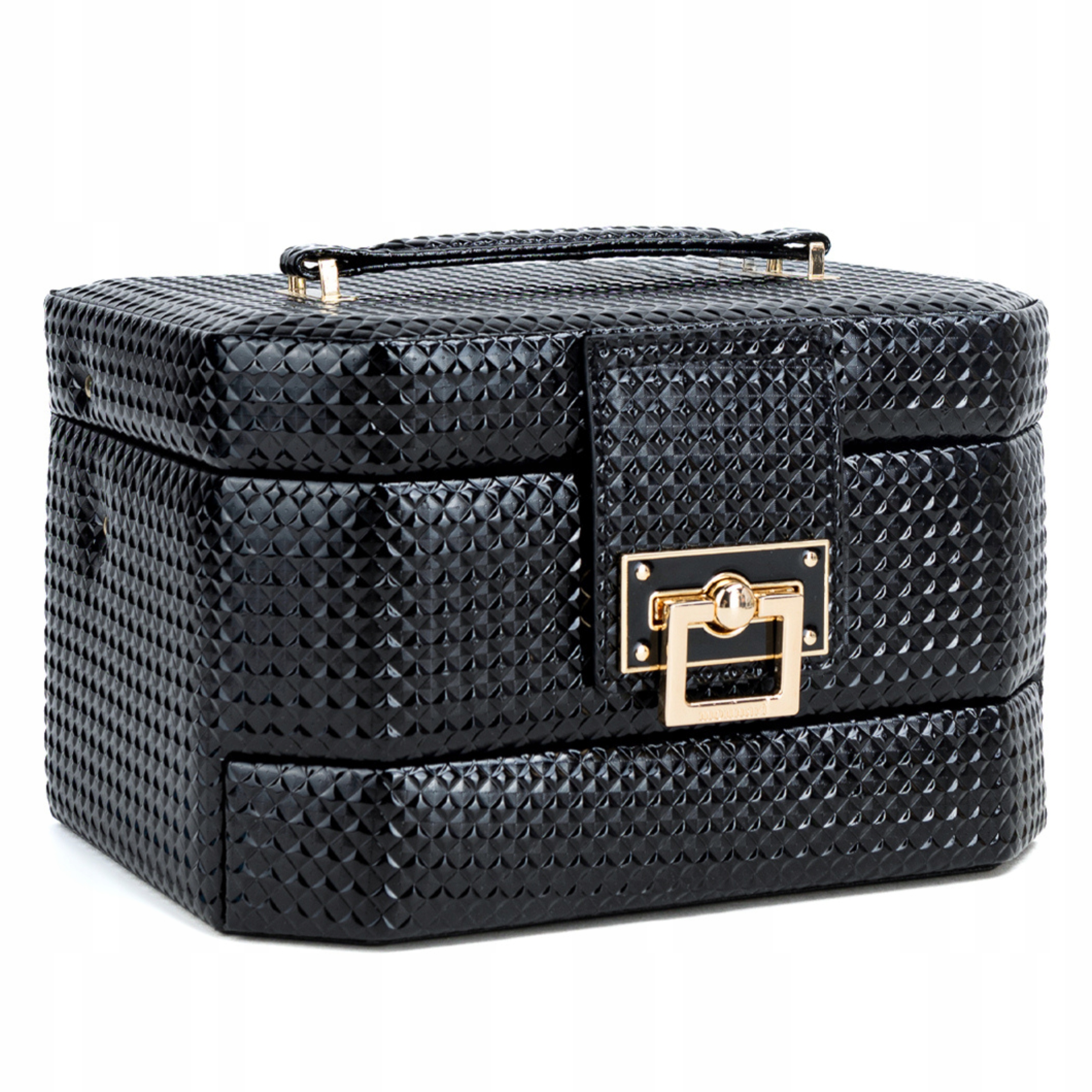 Kufřík Monnari na kosmetiku, šperky, organizér s zrcátkem, černý