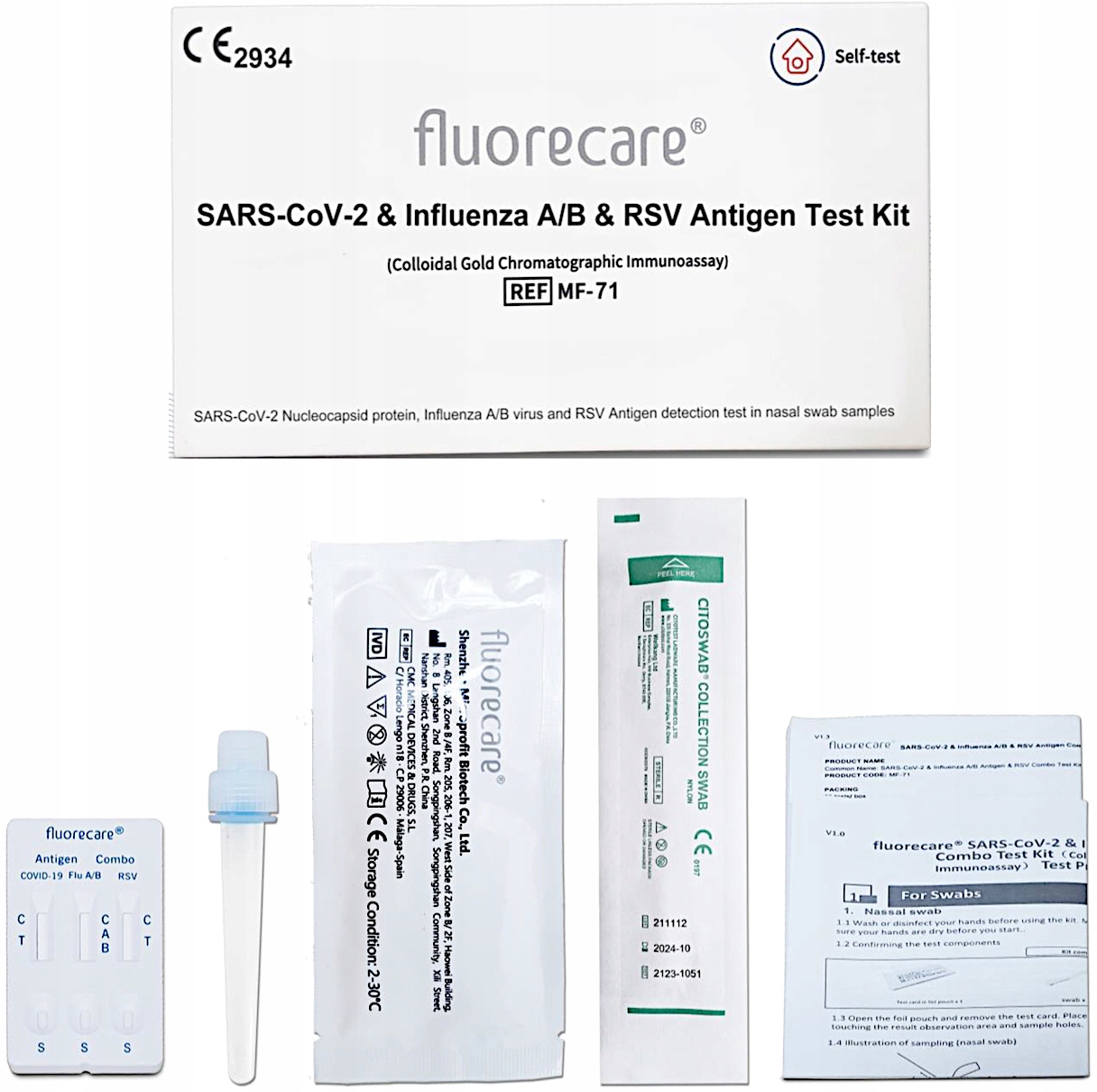 Test FLUORECARE COVID-19 Grypa AB RSV Combo 4w1 EAN (GTIN) 6971348761301