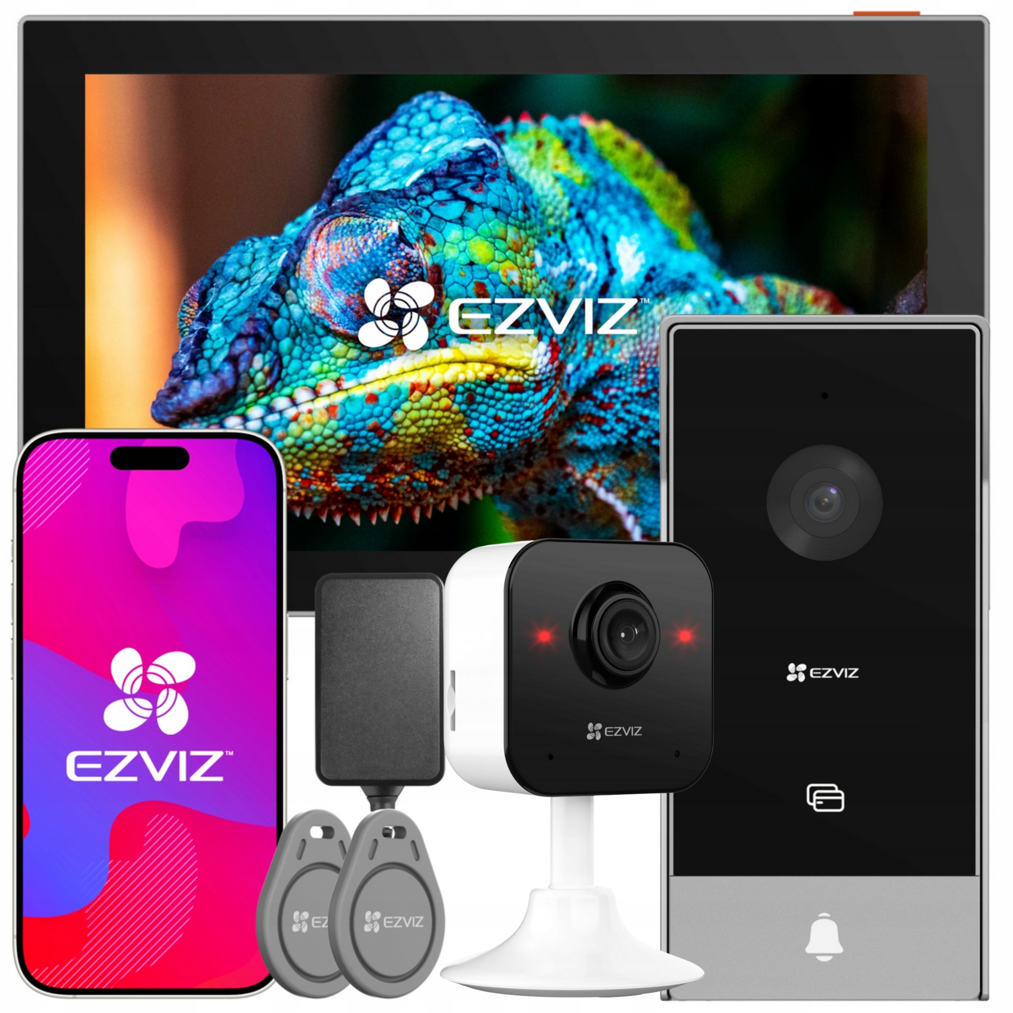 Wideodomofon WiFi Ezviz HP5 Brama Furtka Aplikacja Breloki Kamera H1C