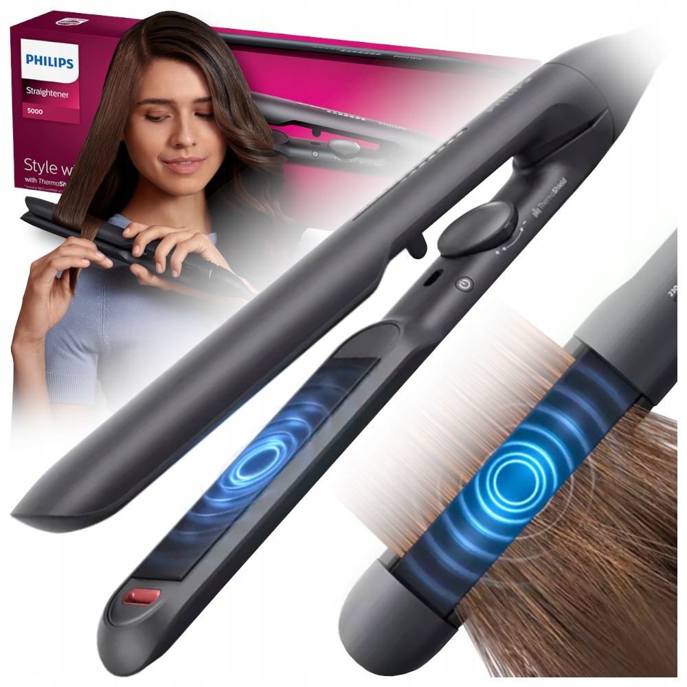 PROSTOWNICA CERAMICZNA WLOSOW JONIZACJA WYŚWIETLACZ PHILIPS