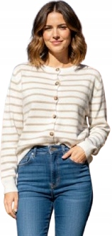 Elegantní Kardigan S Pruhy S Kašmírem Cashmere Blend Italie 179zł 129zł