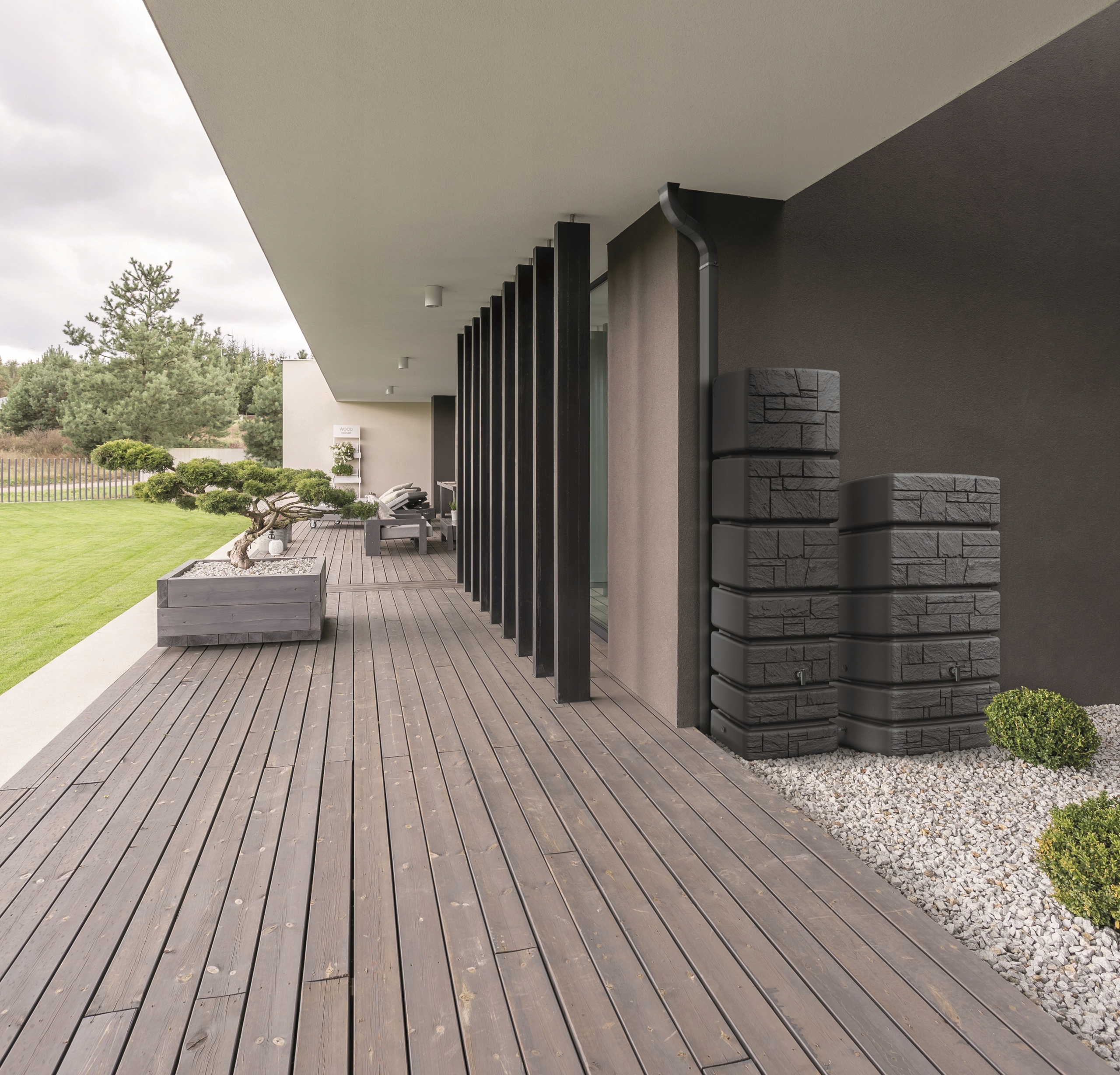 ZBIORNIK na DESZCZÓWKĘ BECZKA WODĘ DESZCZ 500L # ANTRACYT + KRANIK EAN (GTIN) 5905197378671