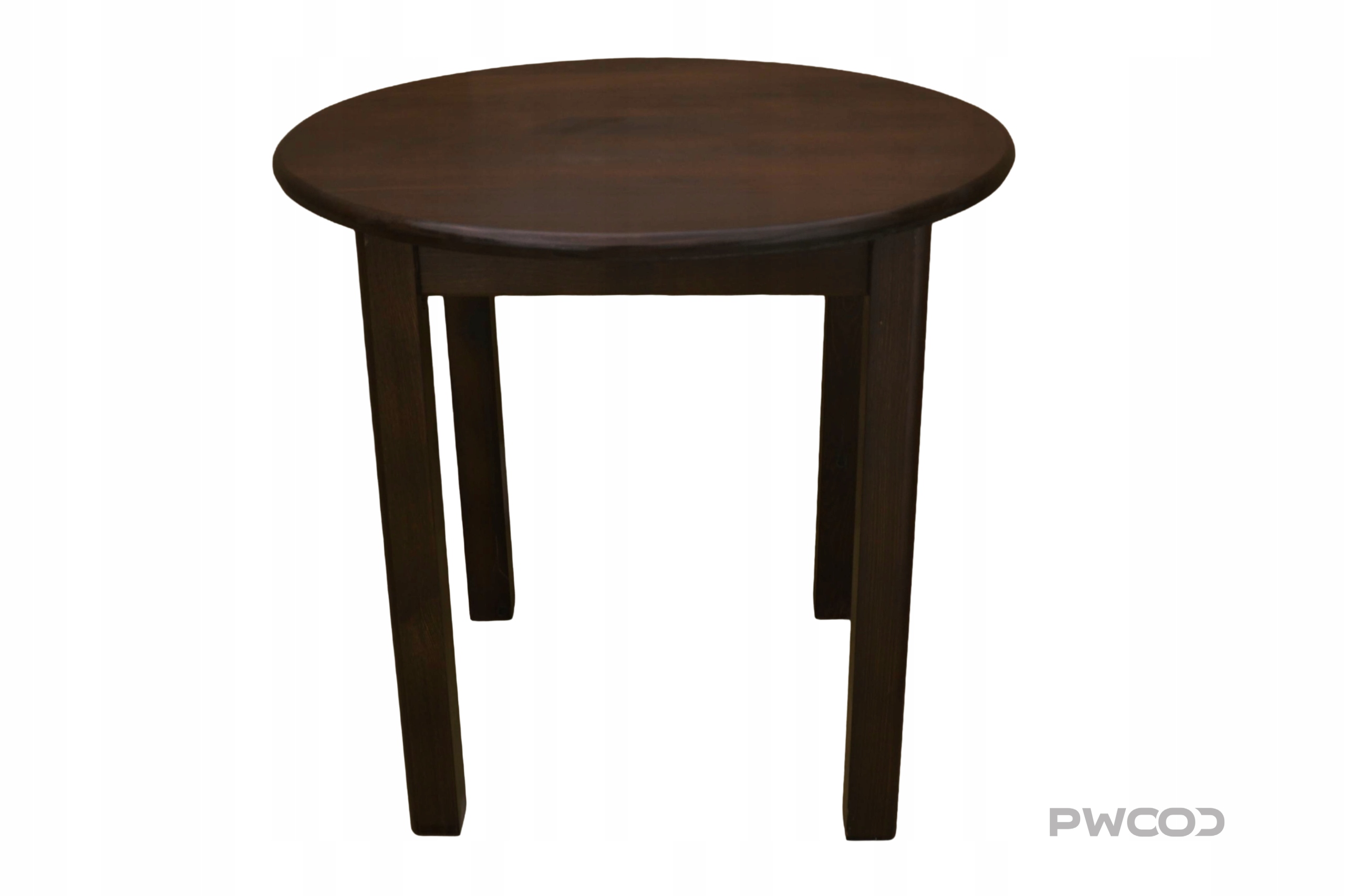 Dřevěný Sosový Stůl kulatý Pwood 60 cm, barva Ořech