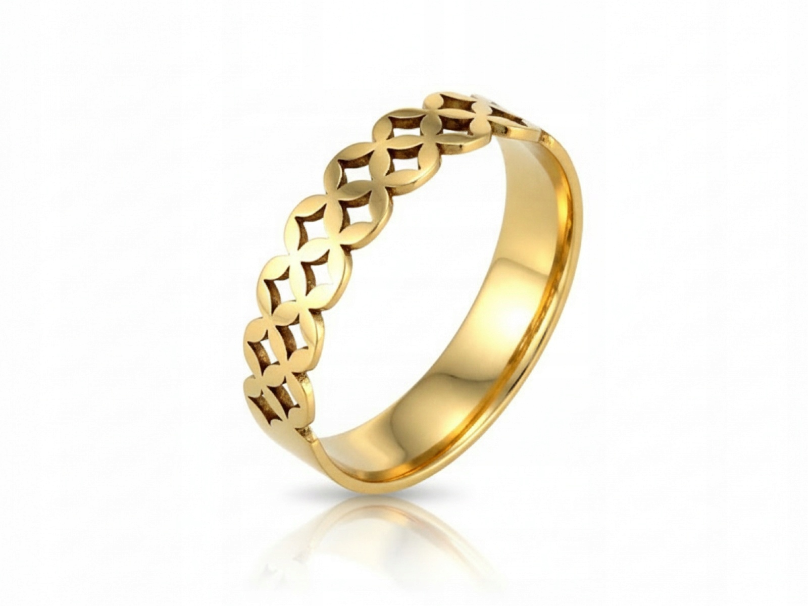 Zlatý prstýnek 585 Snubní Prsten vyřezaný r17 ažurový jako dárek 0.9 g