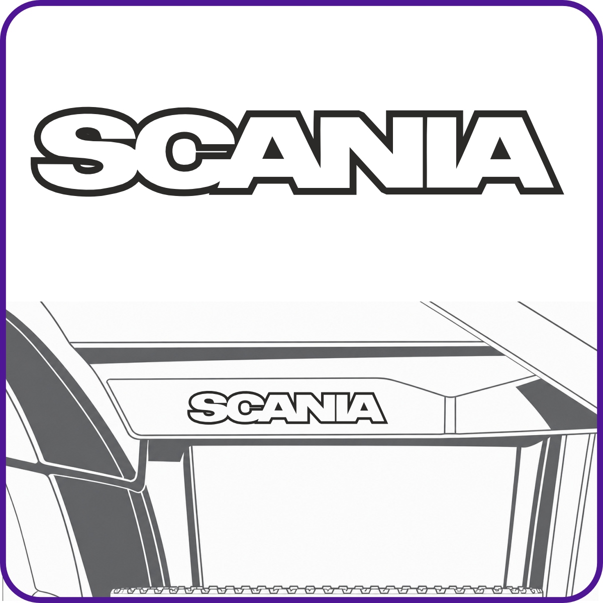 Naklejka Premium Scania nad schodkami Scania Stara/Nowa Kabina