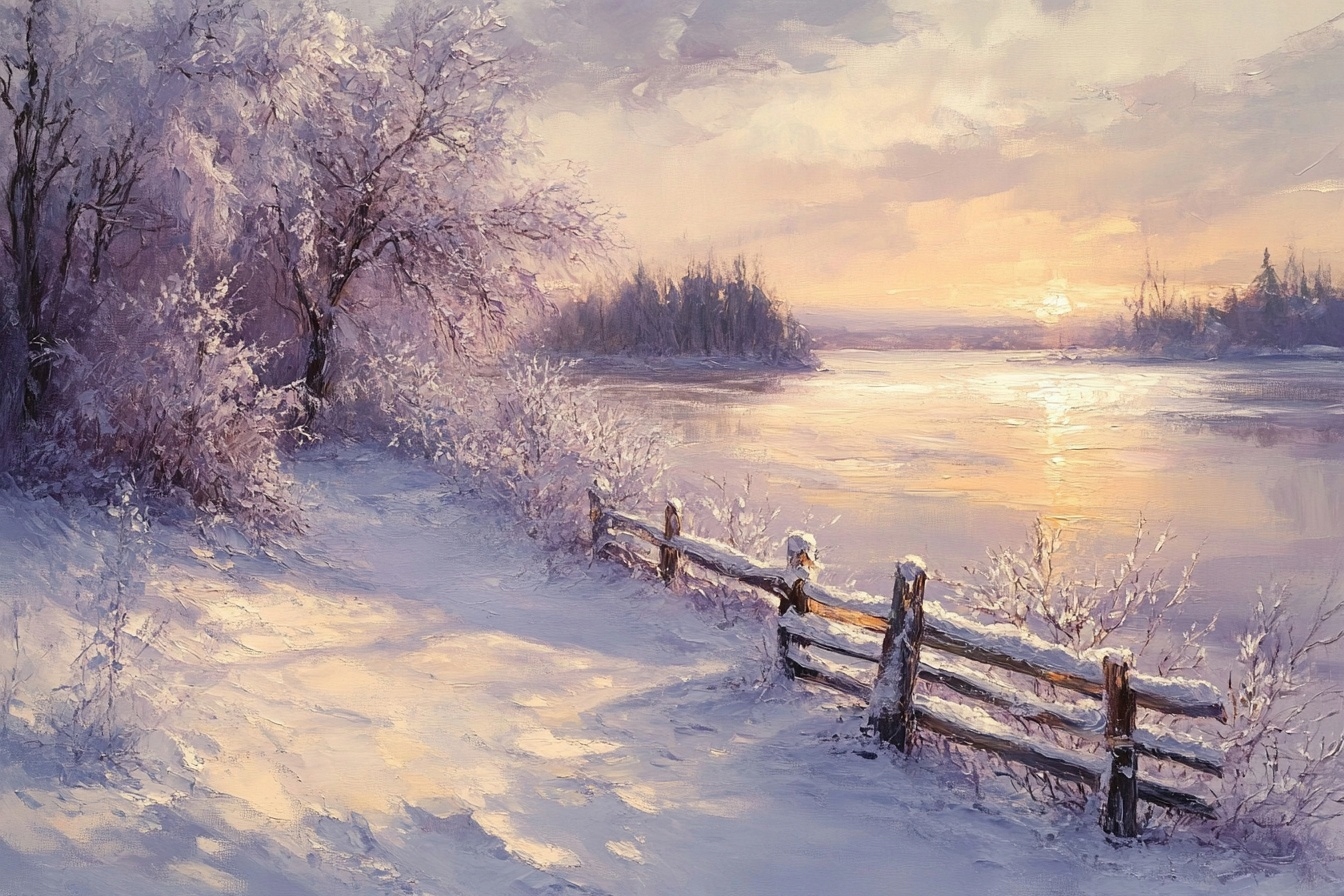 Obraz Na Plátně Canvas Krajina Pohled Slunce Zima Sníh Jezero Led 120x80