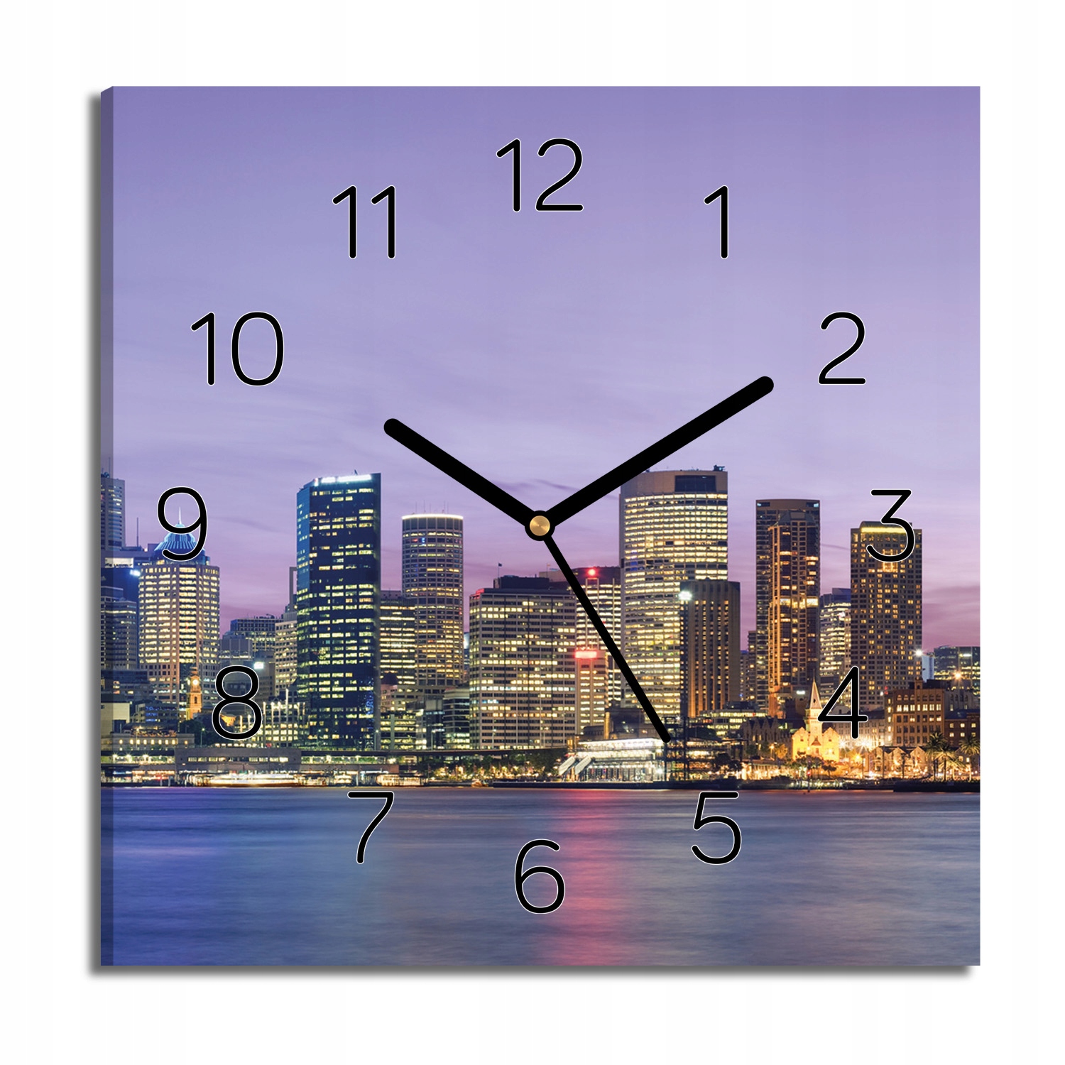 hodiny canvas Sydney mrakodrapy s grafikou 30x30 tiché
