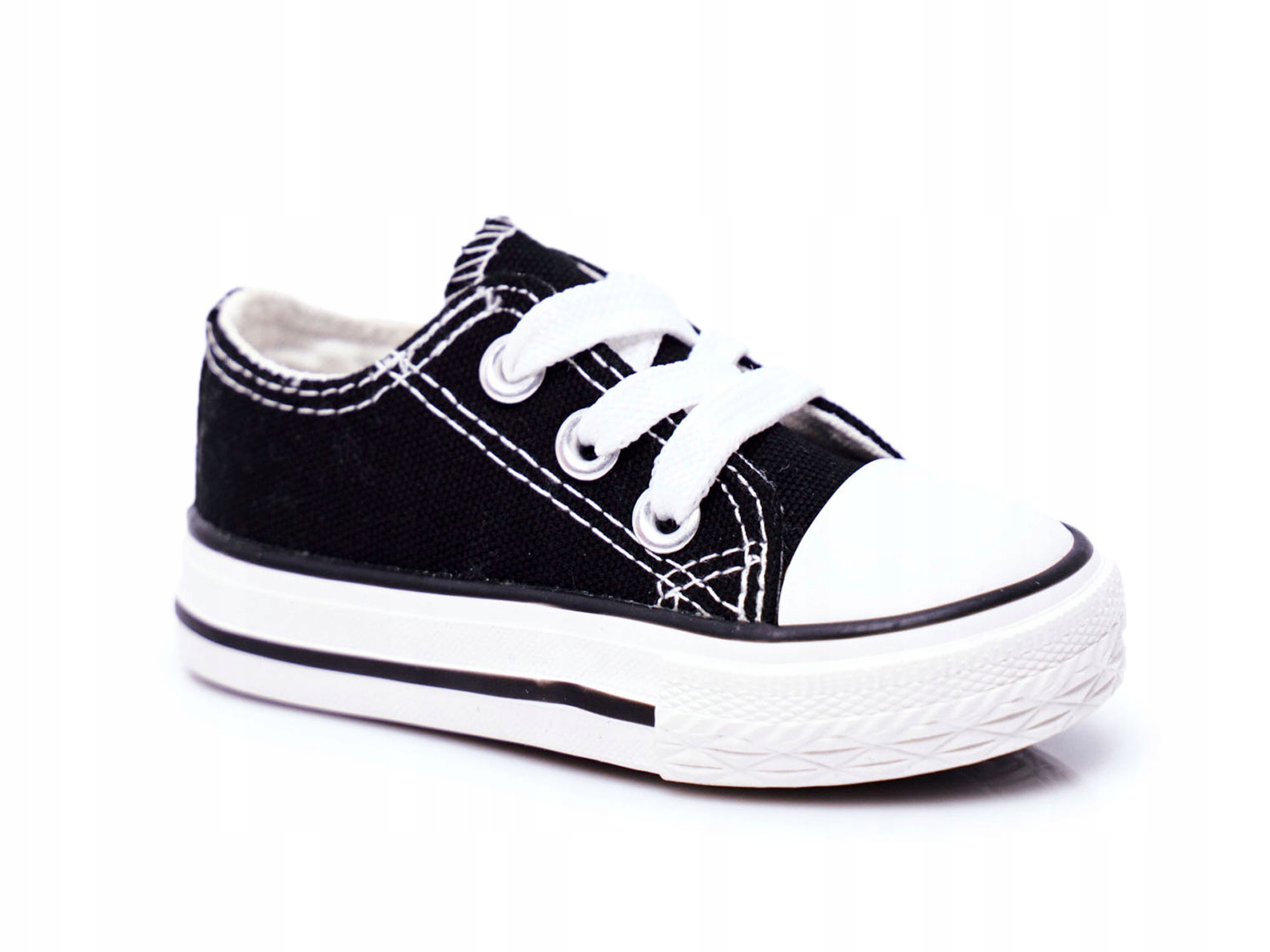 

Czarne Dziecięce Materiałowe Trampki 20