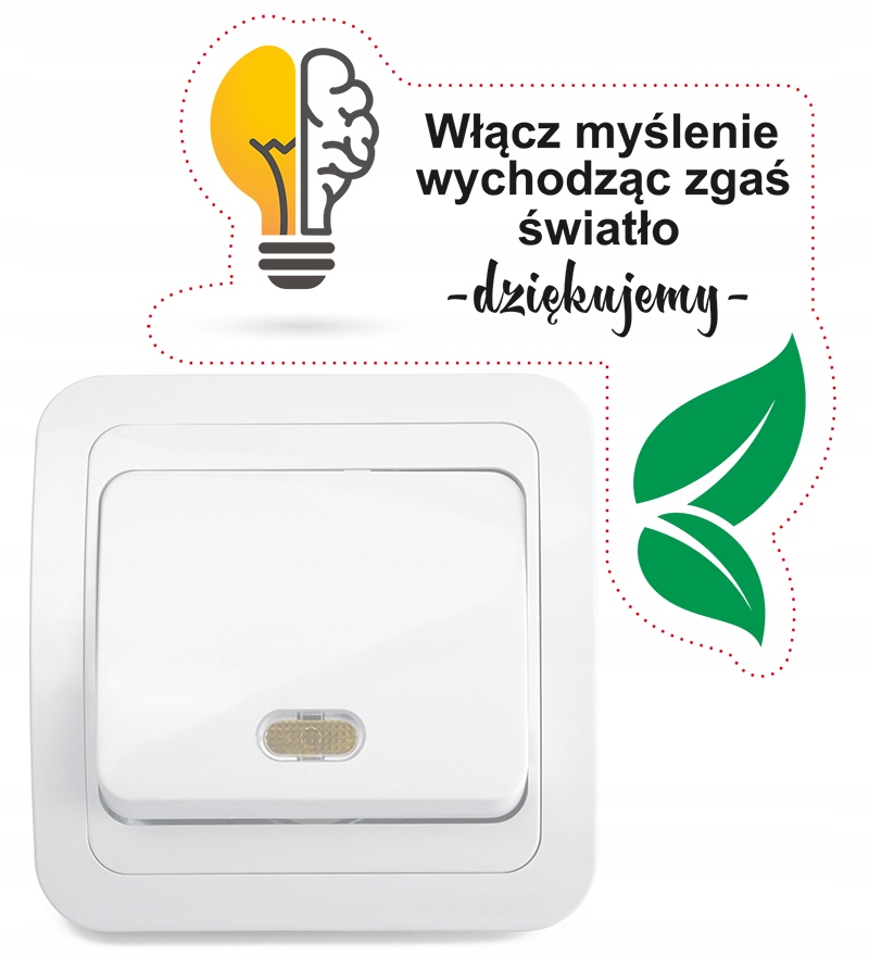 

Naklejka na ścianę Włącz Myślenie Zgaś Światło