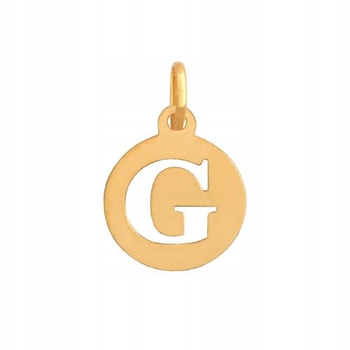 Zlatý přívěsek ring 585 s iniciálou G kulatý Blaszka kolečko vyřezané