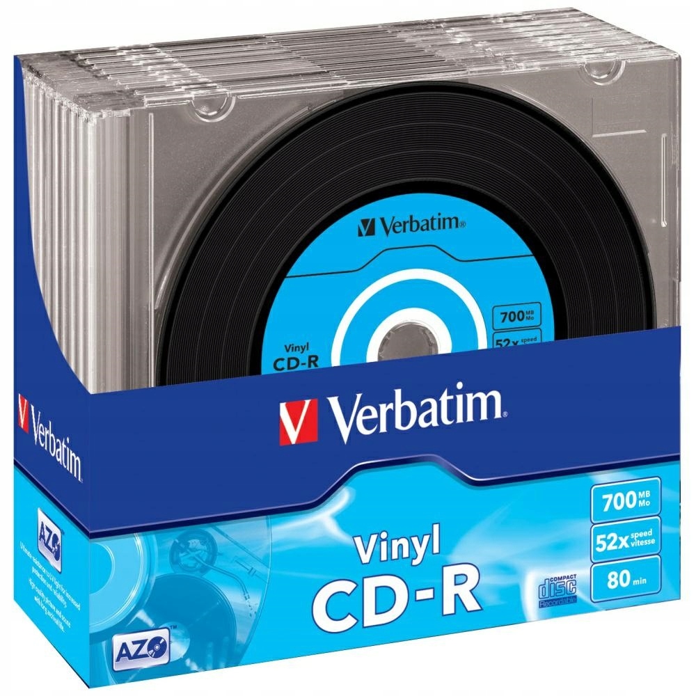 Płyta Cd-r Verbatim Data Vinyl 700MB Slim 10 sztuk opakowanie zestawowe