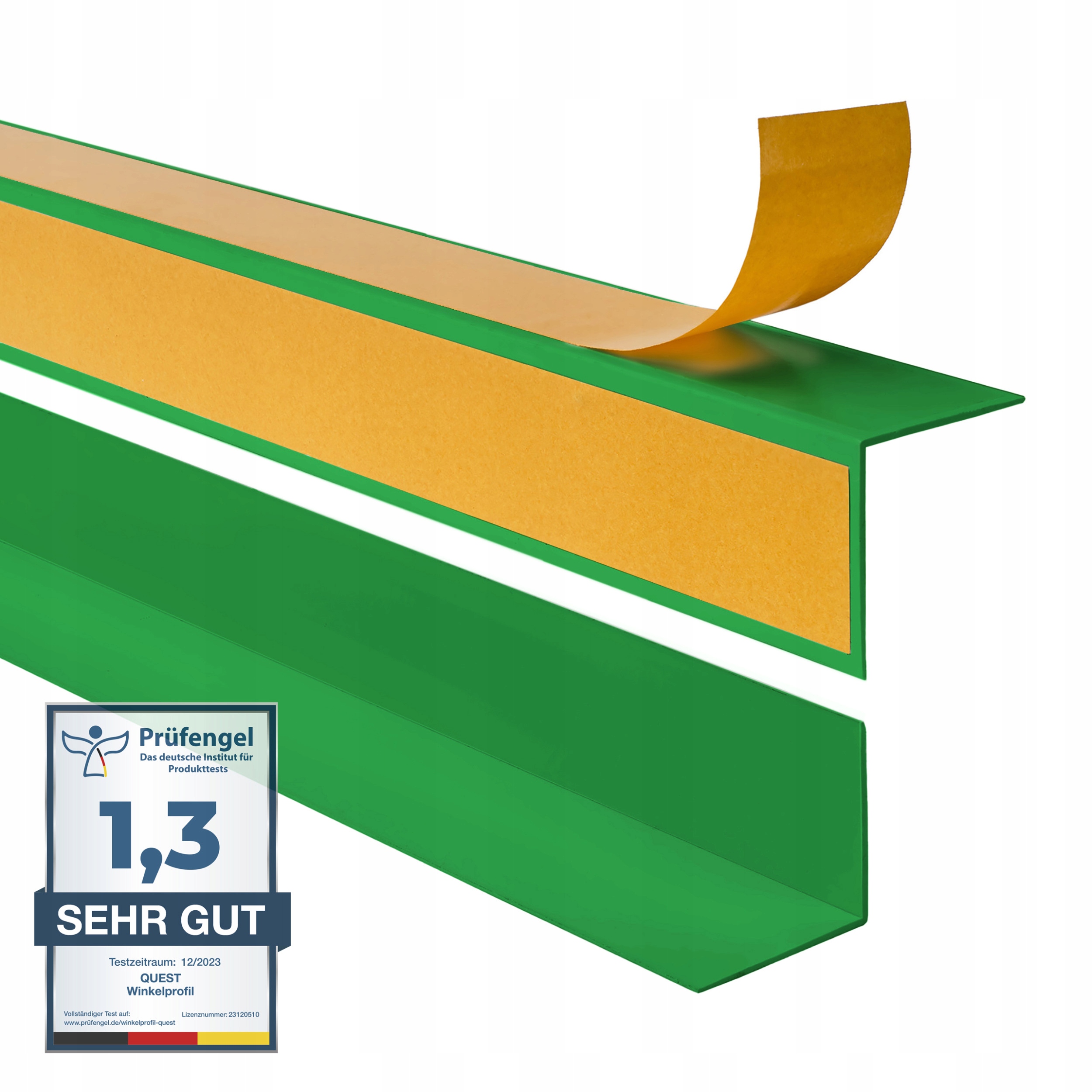 Pvc uholník tvrdý lepený na vonkajšej strane, trávnatý, 20x20 mm, 100