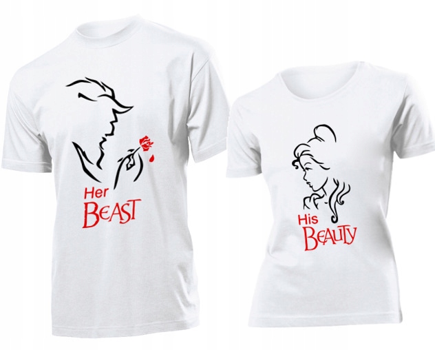 

Koszulki dla par Piekna I Bestia Walentynki M