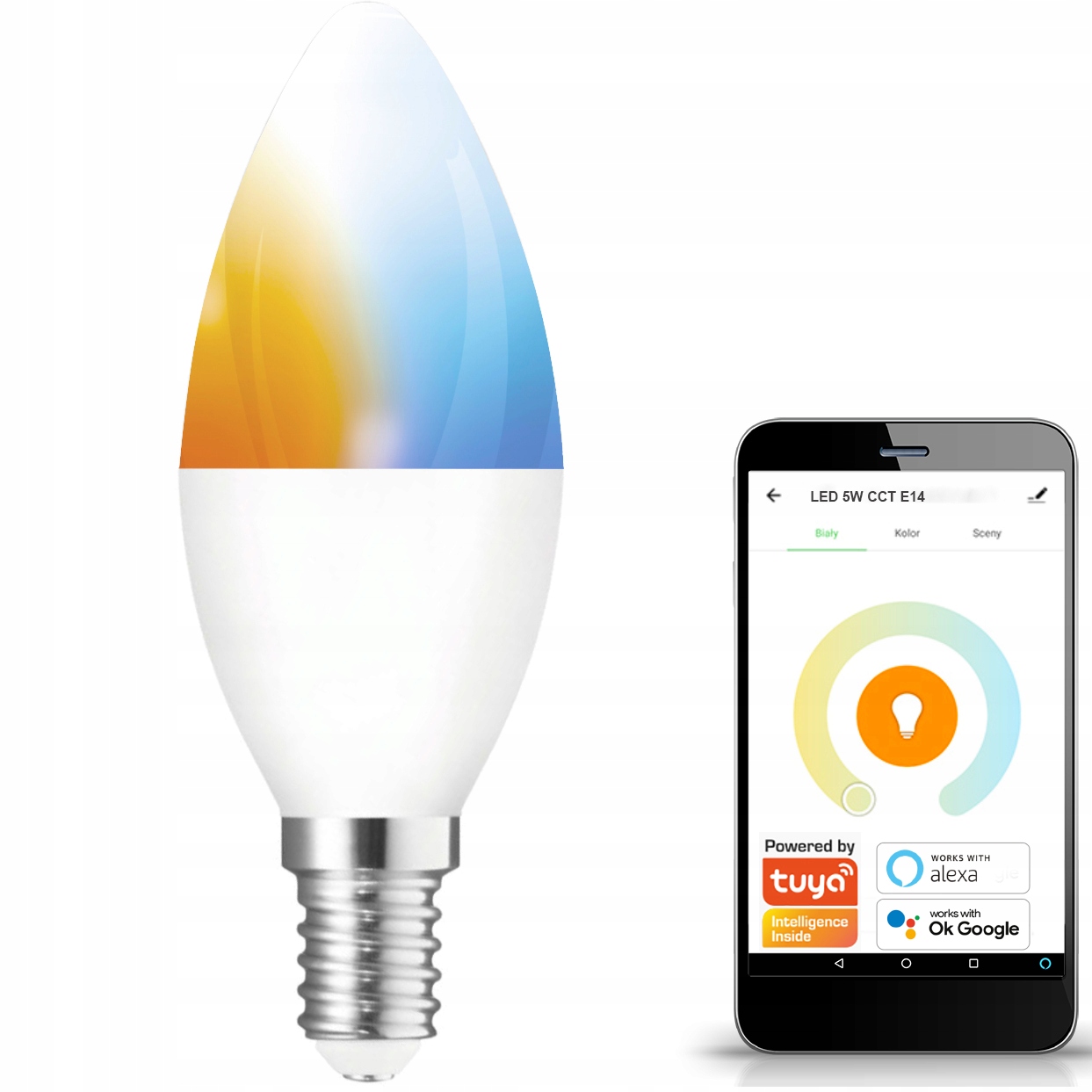

Żarówka Led Świeca E14 5W 230V Cct Smart WiFi DIMM