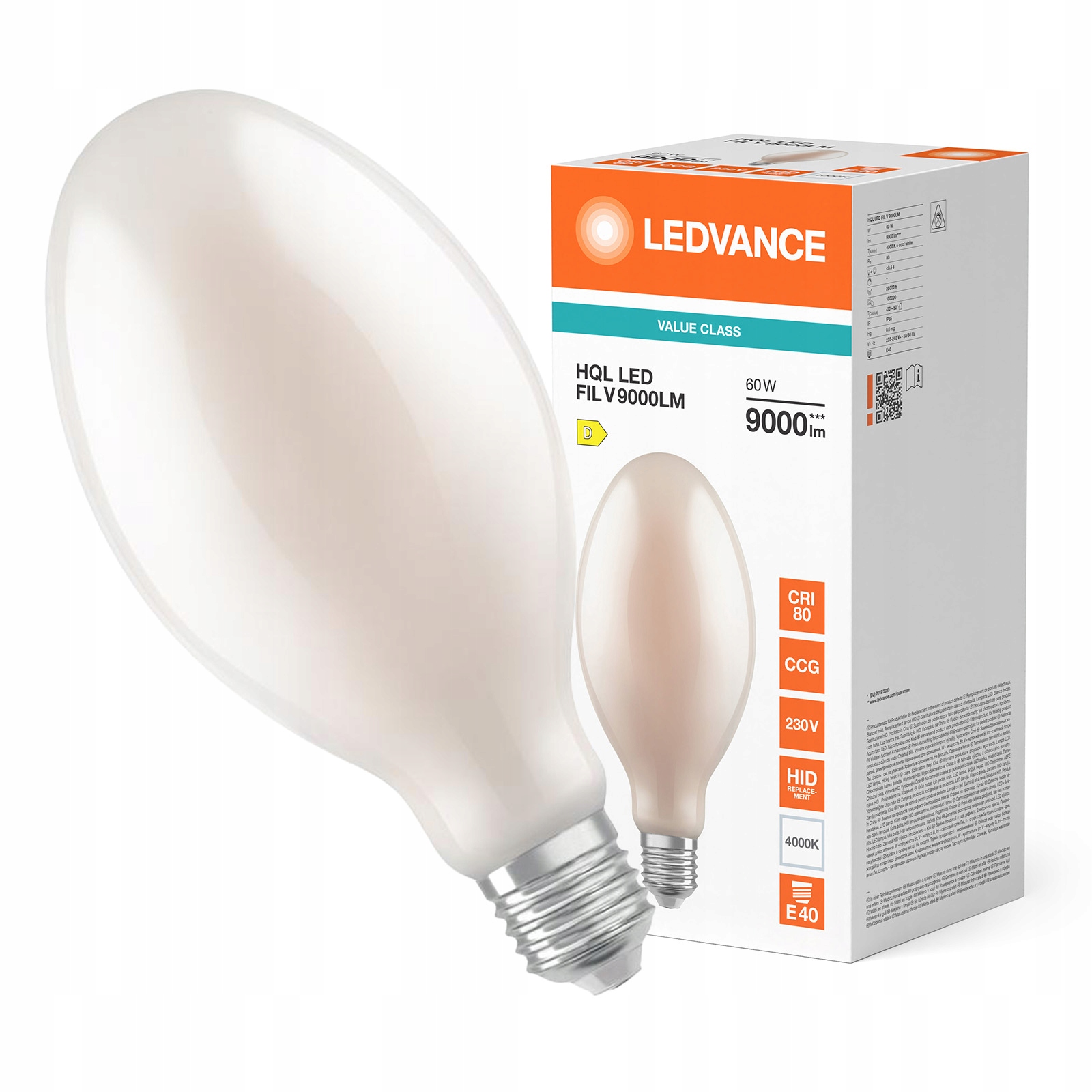 Led žiarovka Hql E40 60W 250W 9000lm 4000K Neutrálna Filament Ledvance