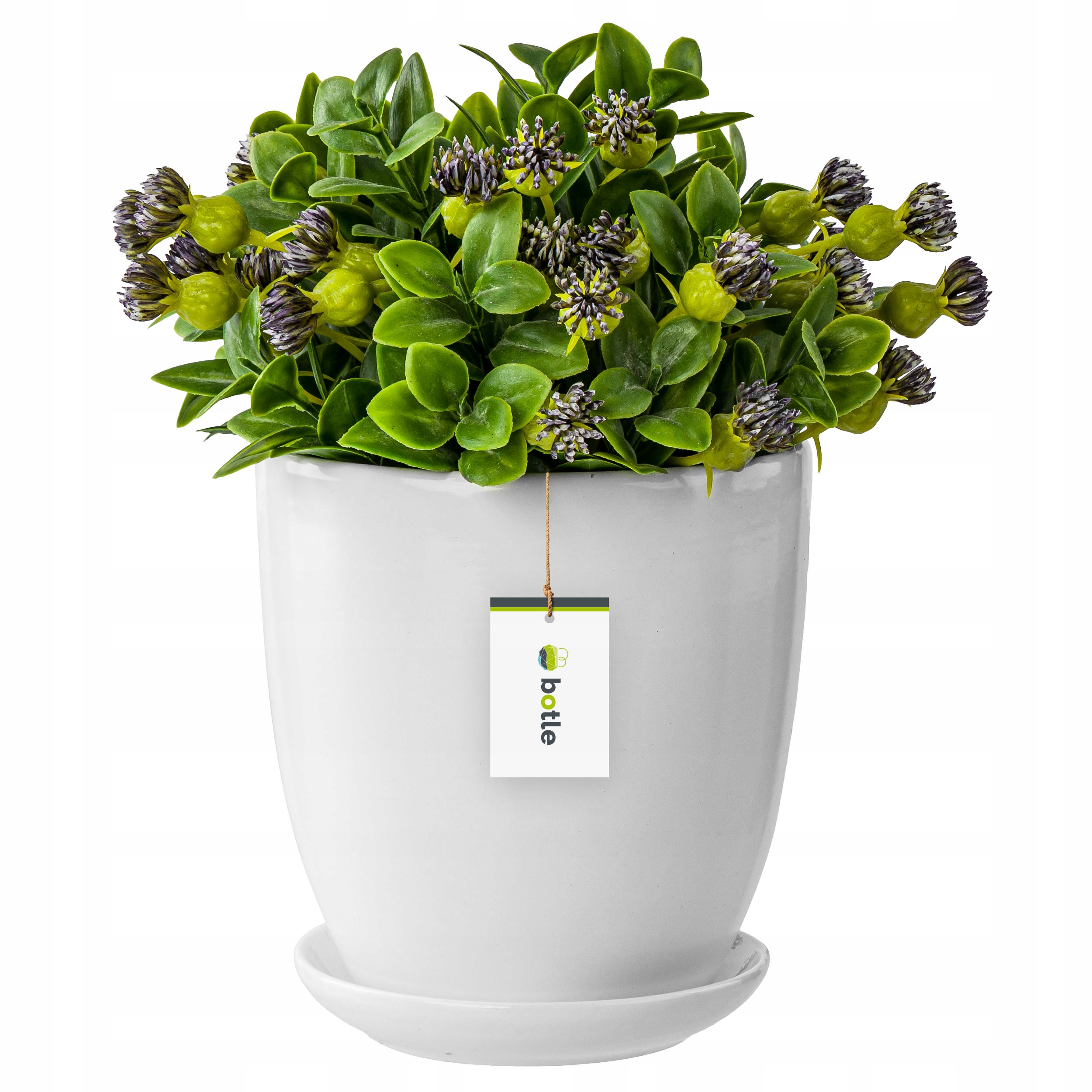 Doniczka ceramiczna ø29cm z podstawką biała